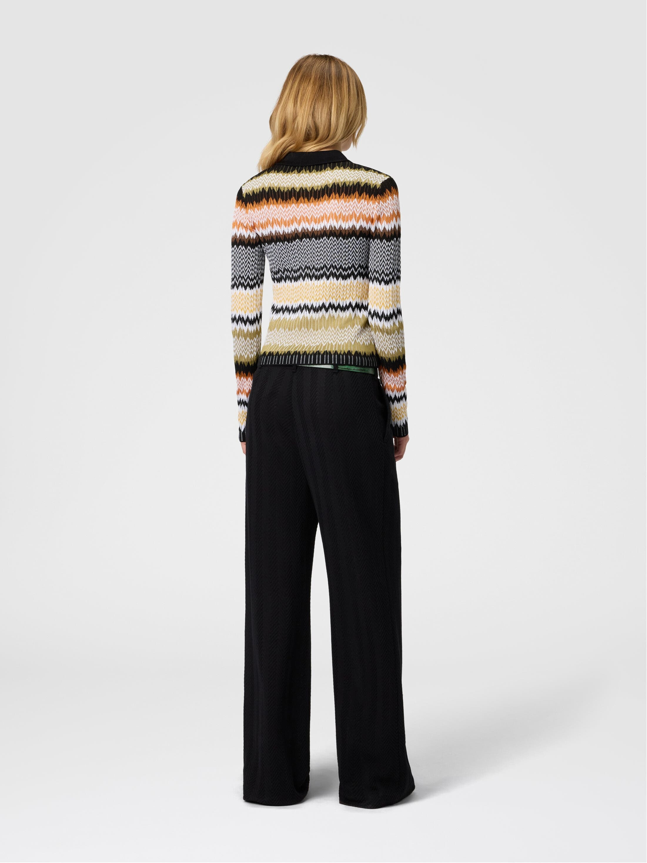 Missoni Long Sleeve Polo With Revisited Chevron Pattern in Multicoloured at Nordstrom - 3