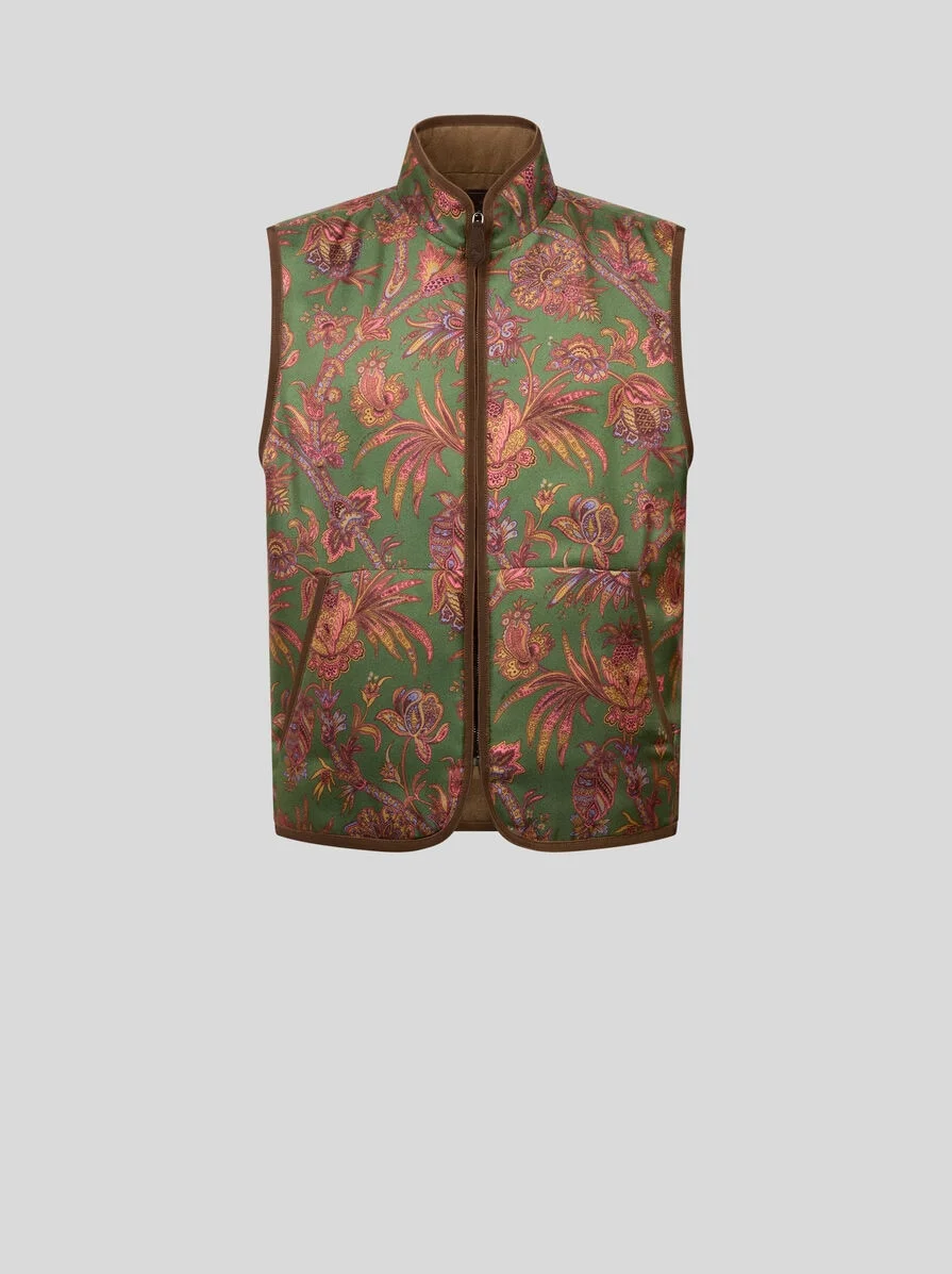REVERSIBLE SILK AND WOOL WAISTCOAT - 1