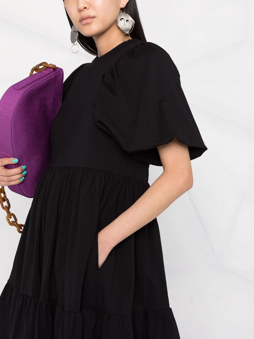 puff-sleeve mini dress - 6