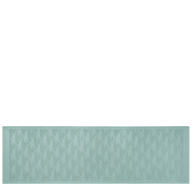 Chevaux jacquard Stole Celadon - Wool 1