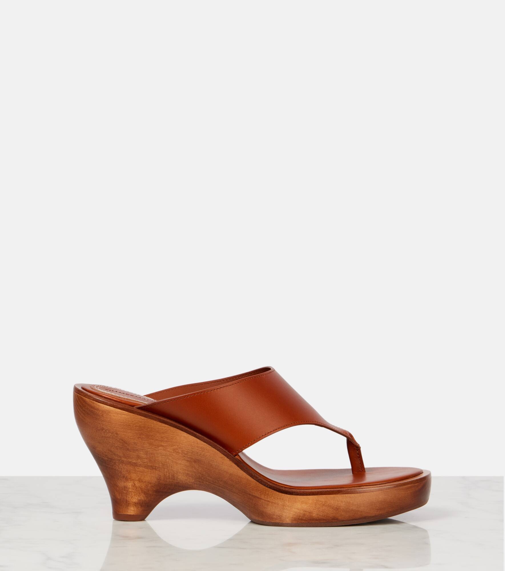 Wild 95 leather wedge thong sandals - 4