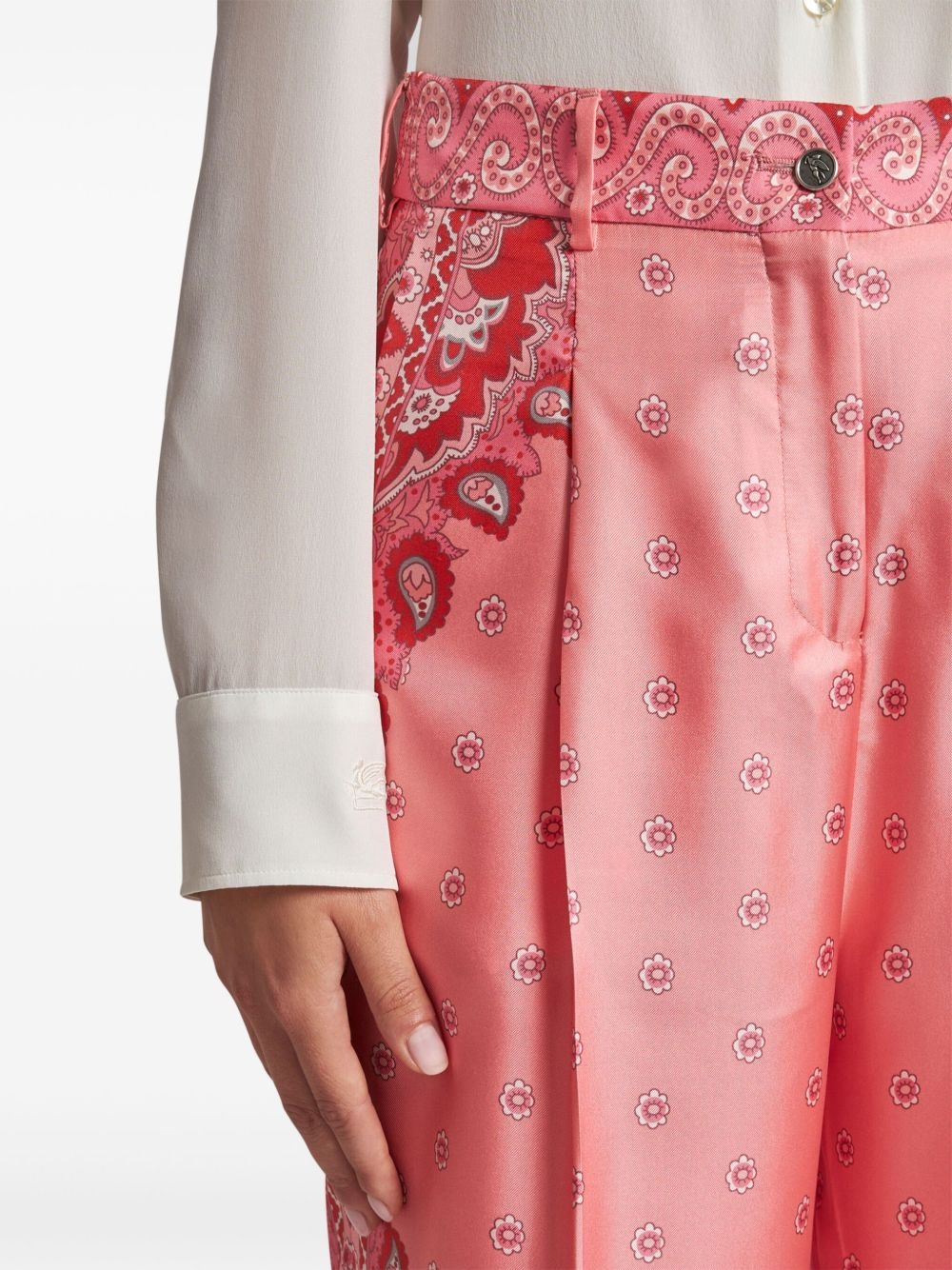 paisley-print silk trousers - 5
