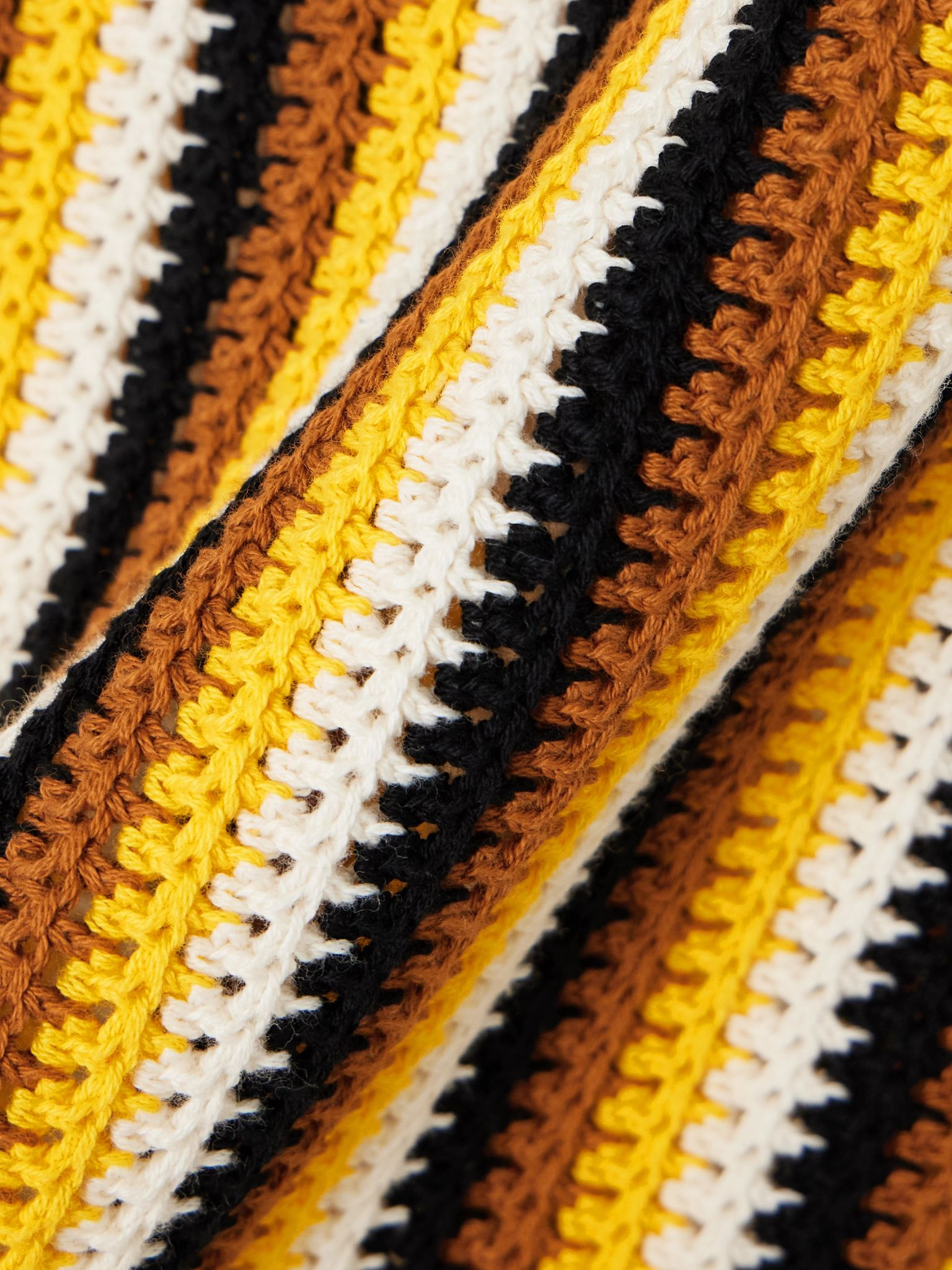 Misti fringed striped crocheted cotton tank Yellow - 4