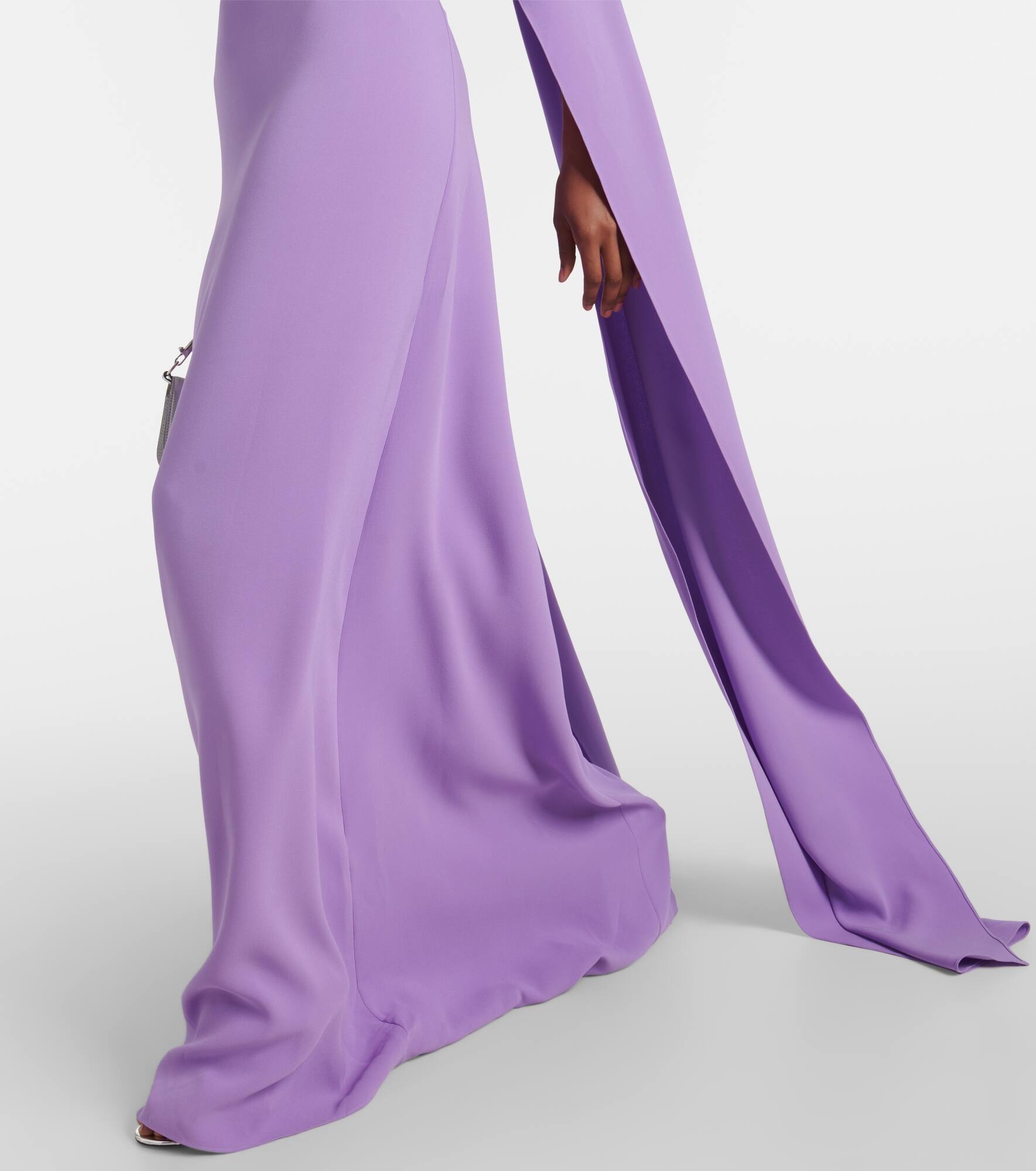 Caped silk-blend georgette gown - 5