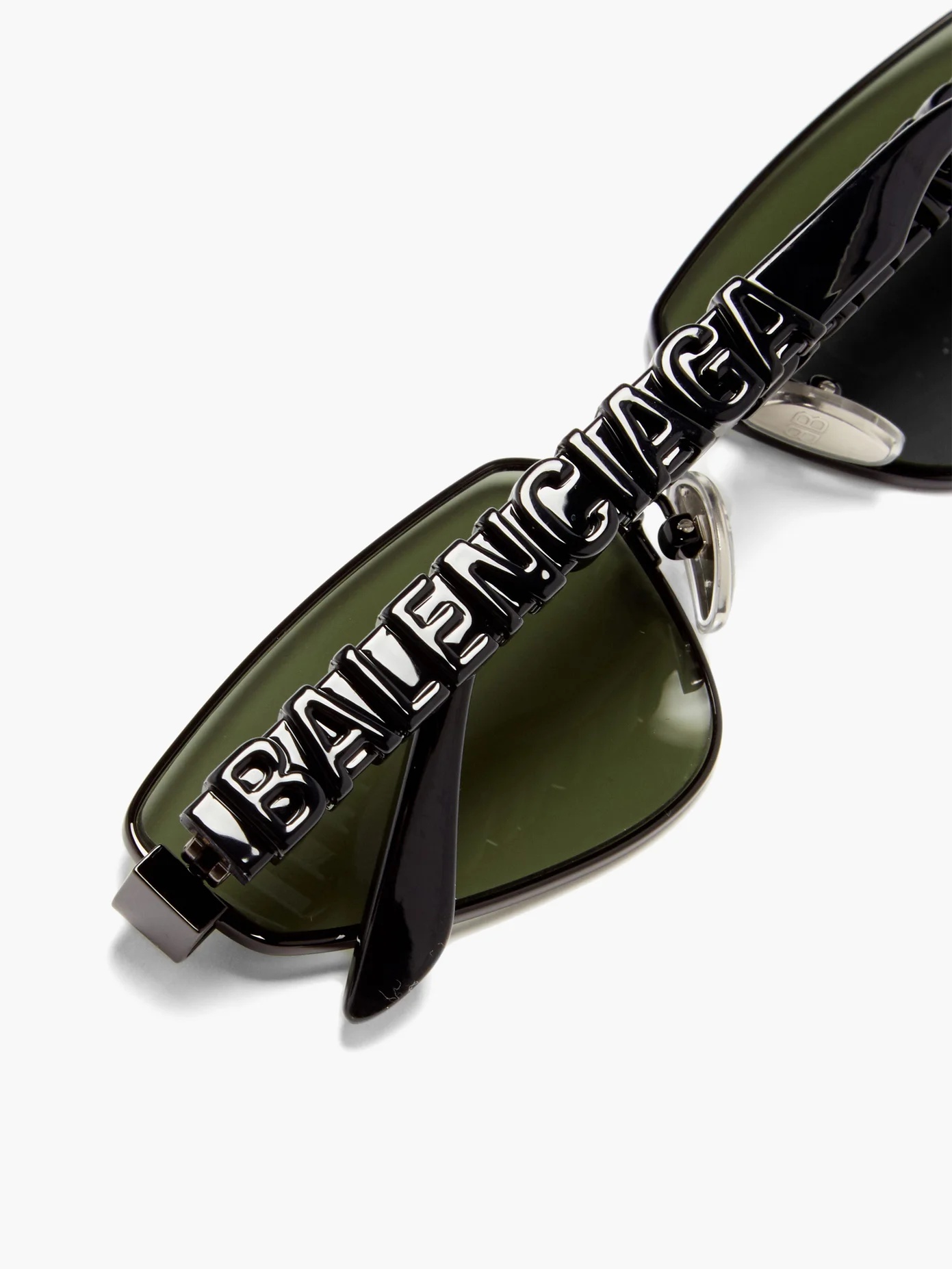 Logo-debossed angular D-frame sunglasses - 3