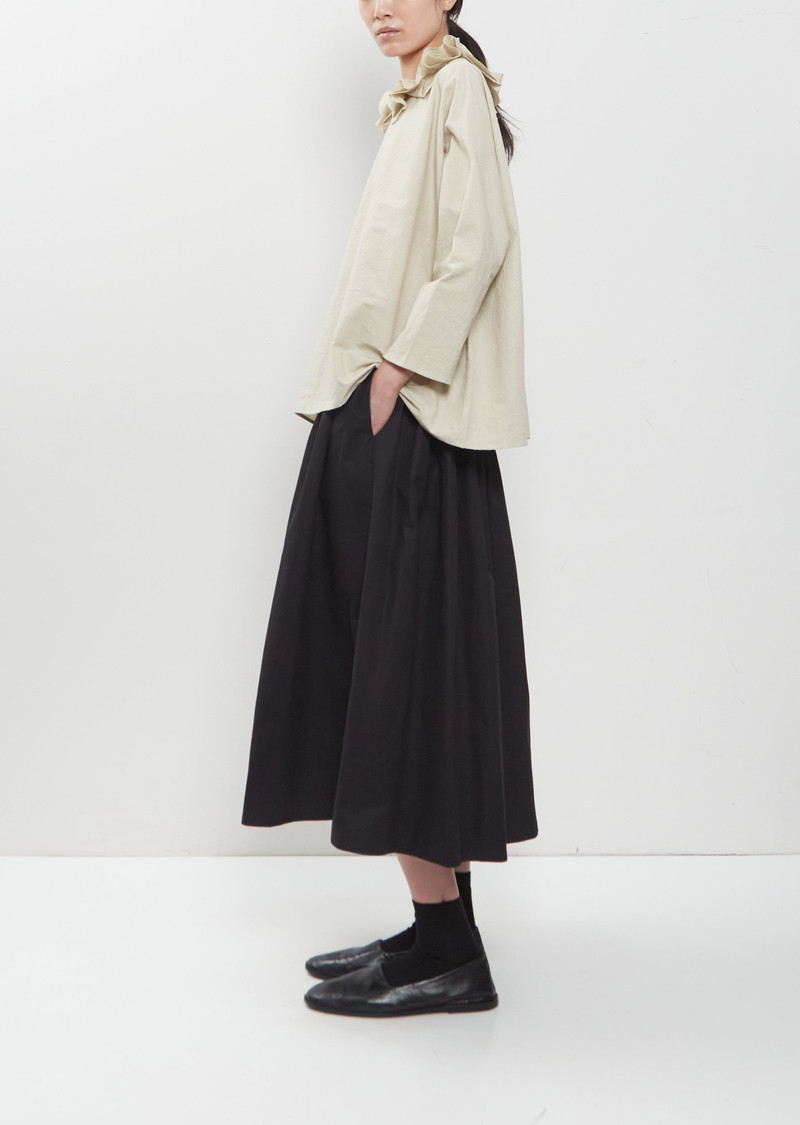 Japanese Cotton Linen Ruffle Collar Top 2