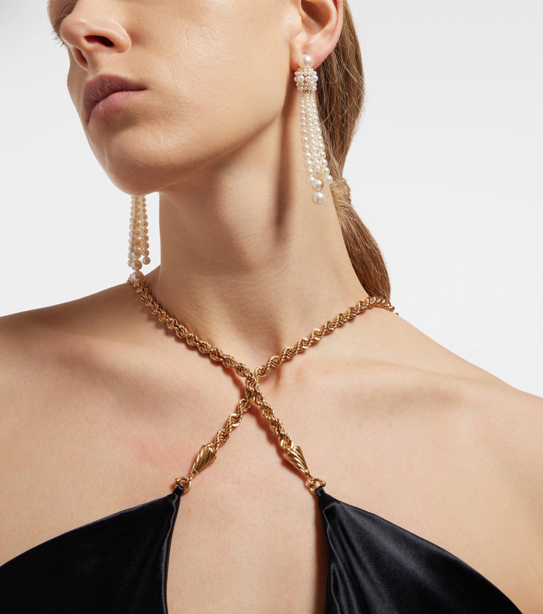 Colonna Grande 14kt gold earrings with pearls - 5