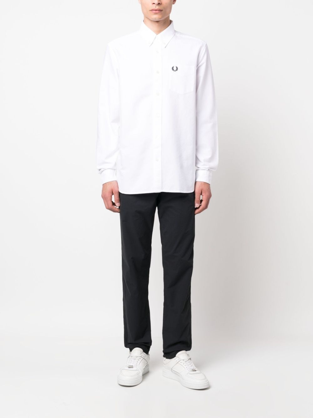straight-leg cotton trousers - 2