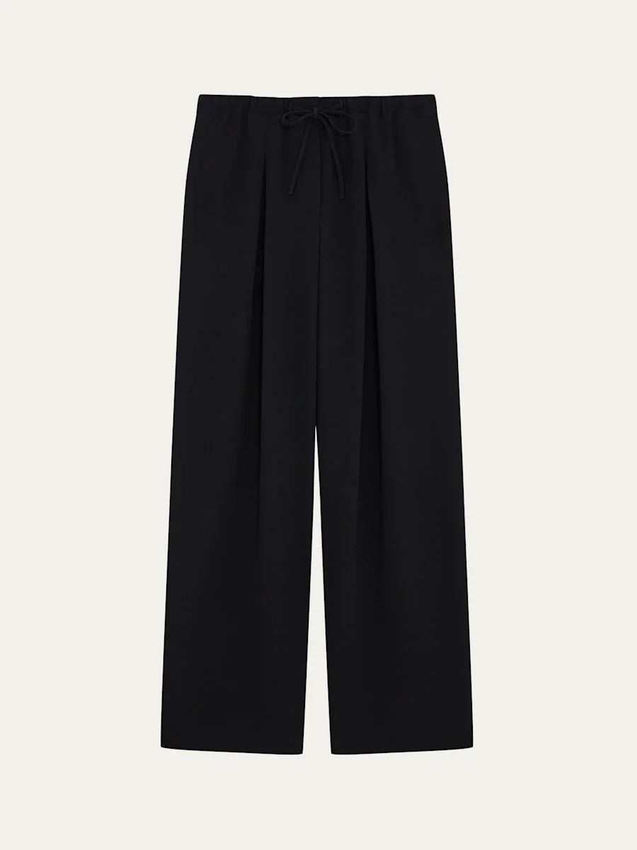 Pleated Casual Drawstring Pants - 1