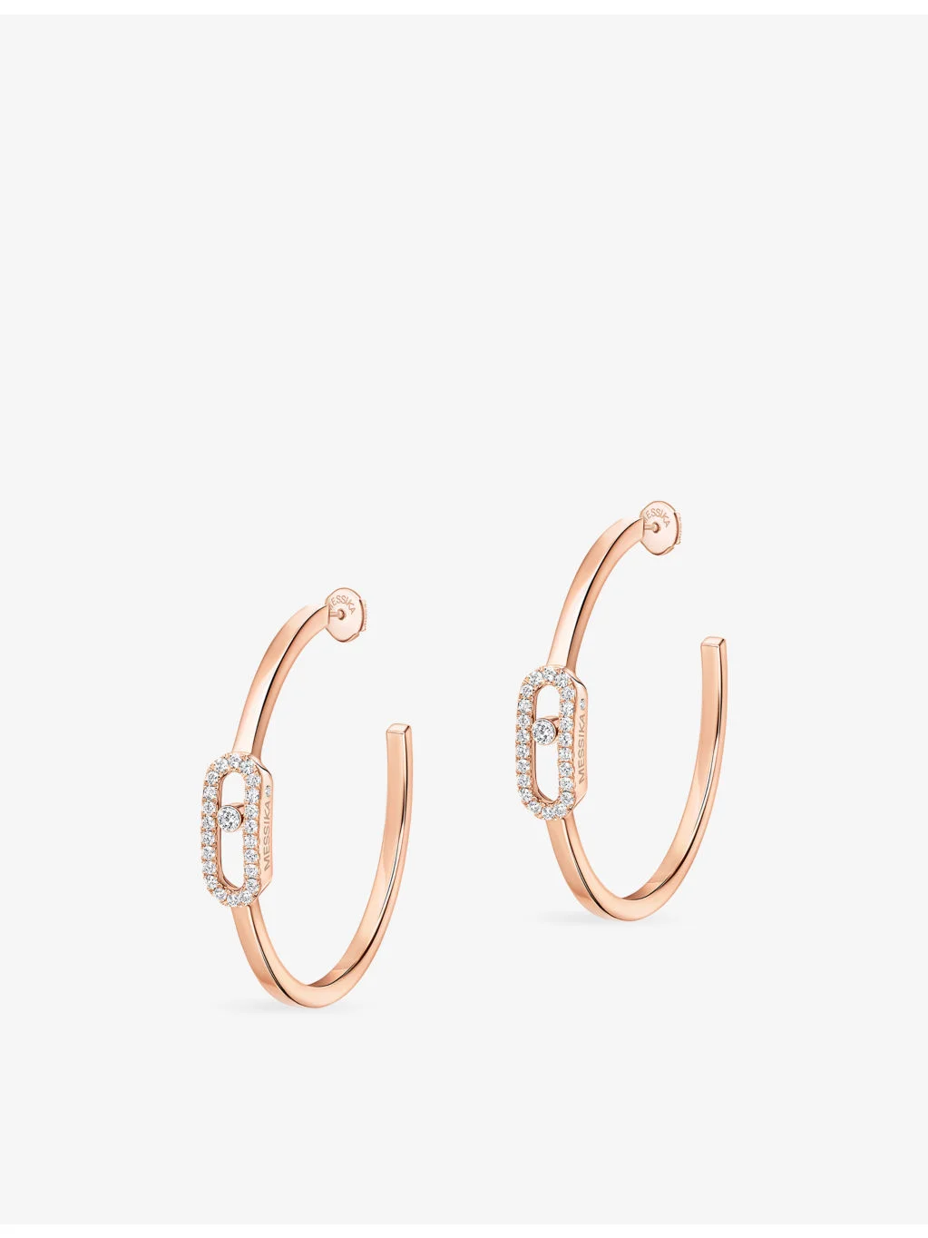 Move Uno Small 18ct Gold And 0.29ct Diamond Hoop Earrings - 1