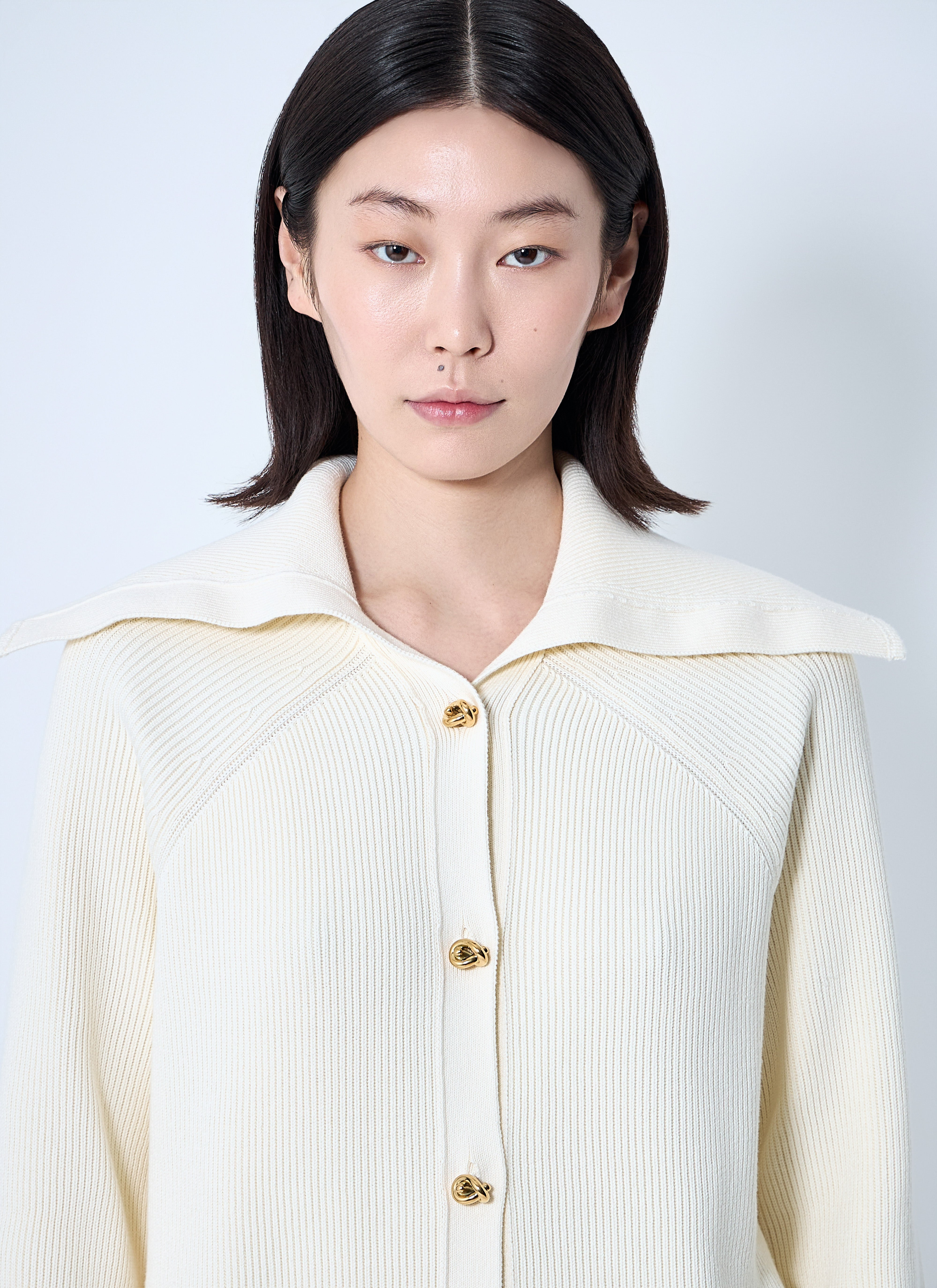 Bottega Veneta Women Cotton Ribbed Cardigan - 5