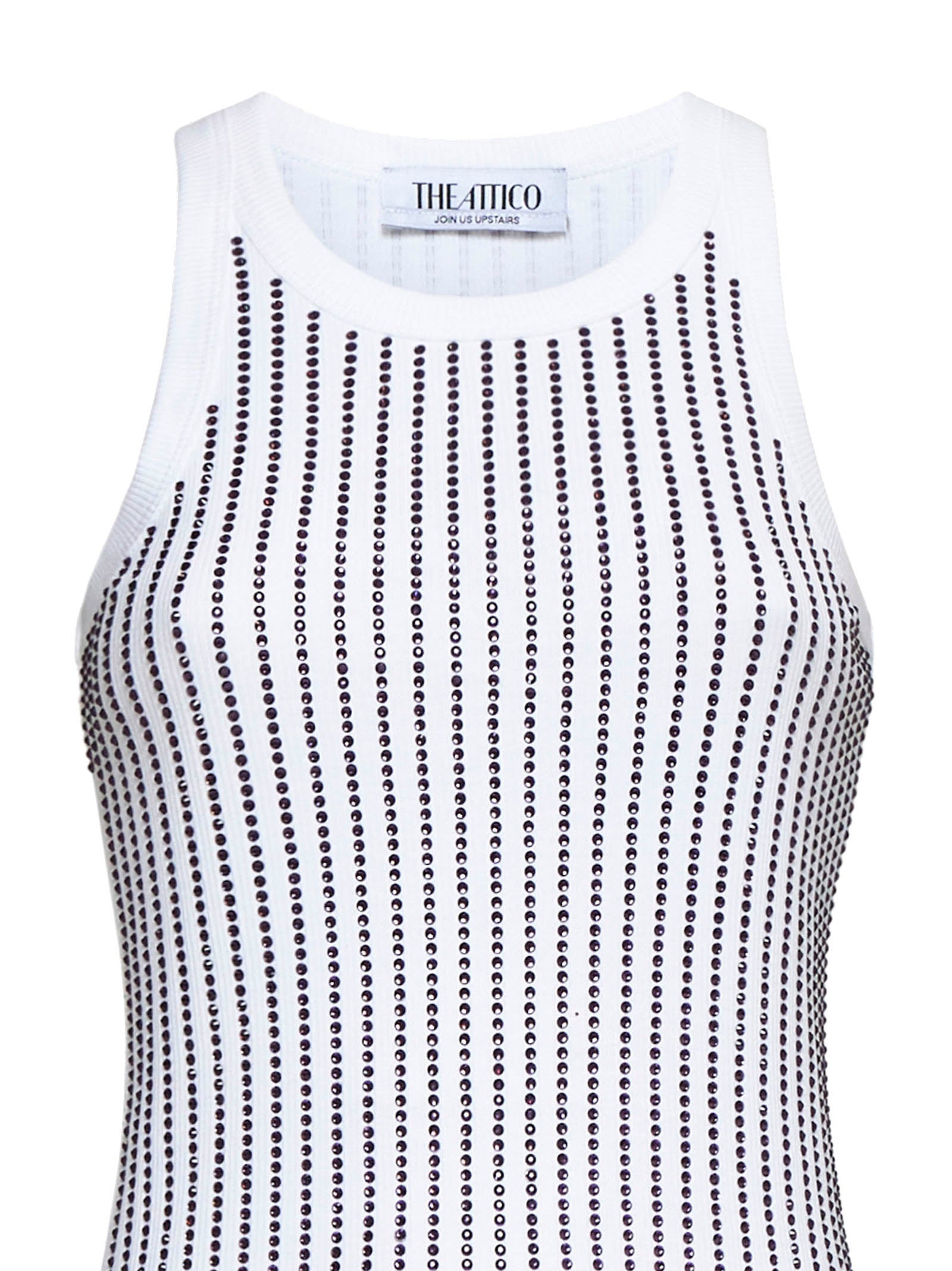 White ribbed full hotfix top - 3