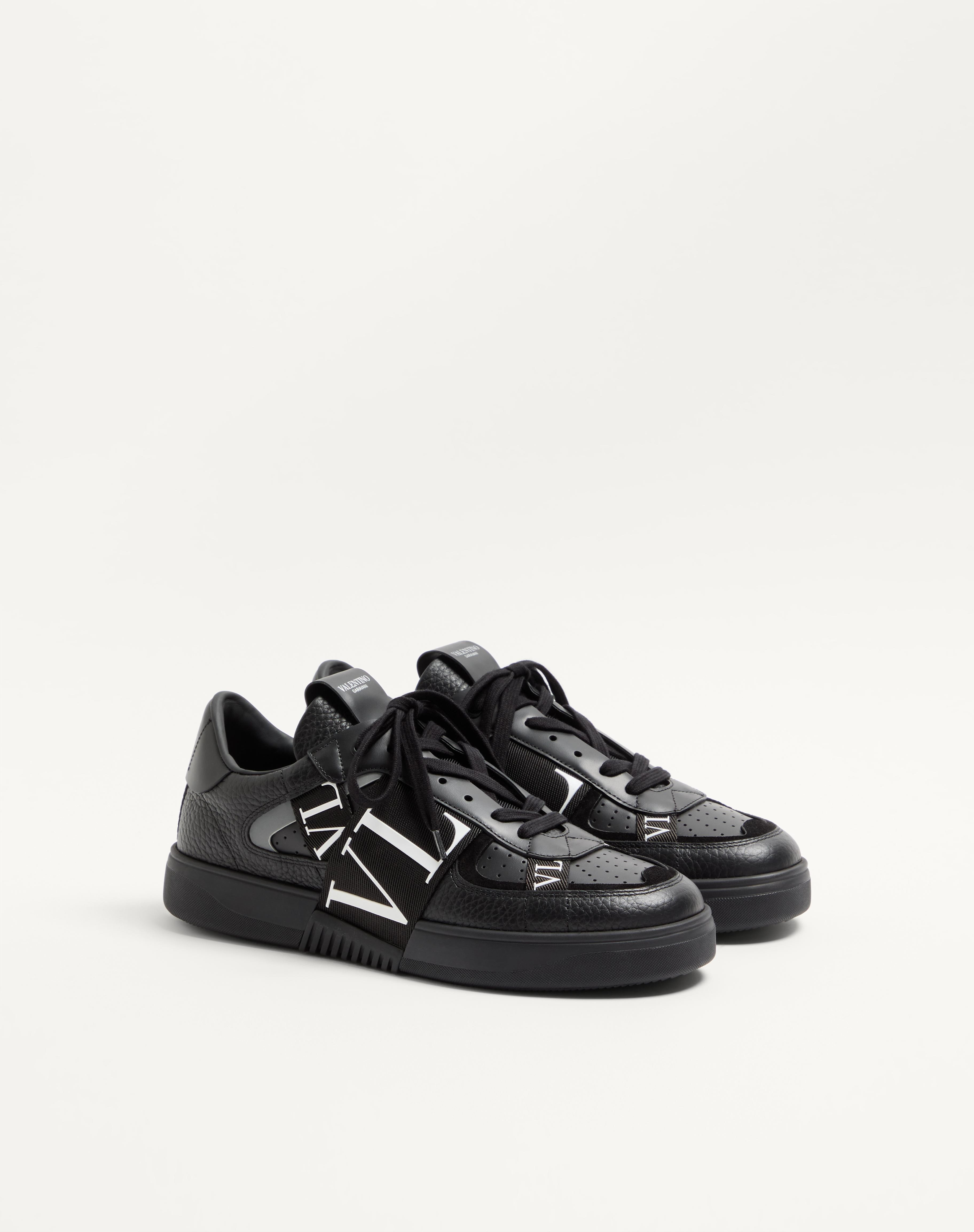 LOW-TOP CALFSKIN VL7N SNEAKER WITH BANDS - 3