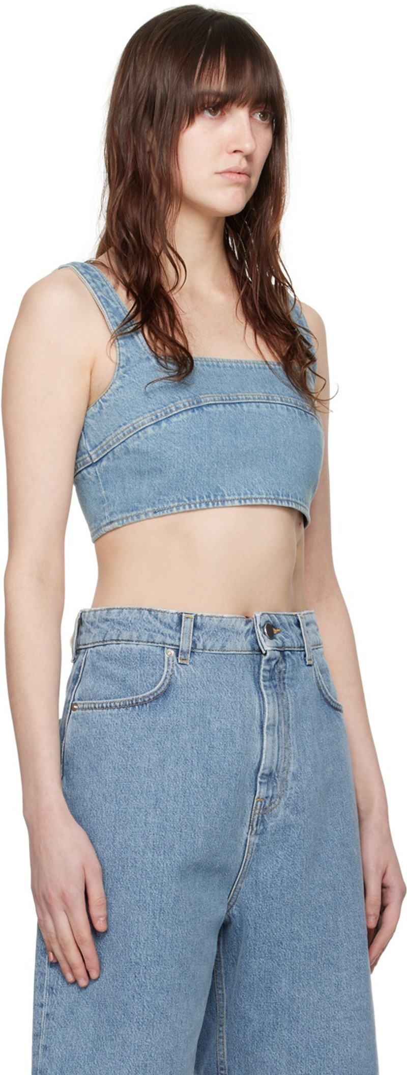Loulou de Saison Blue Anet Denim Tank Top outlook