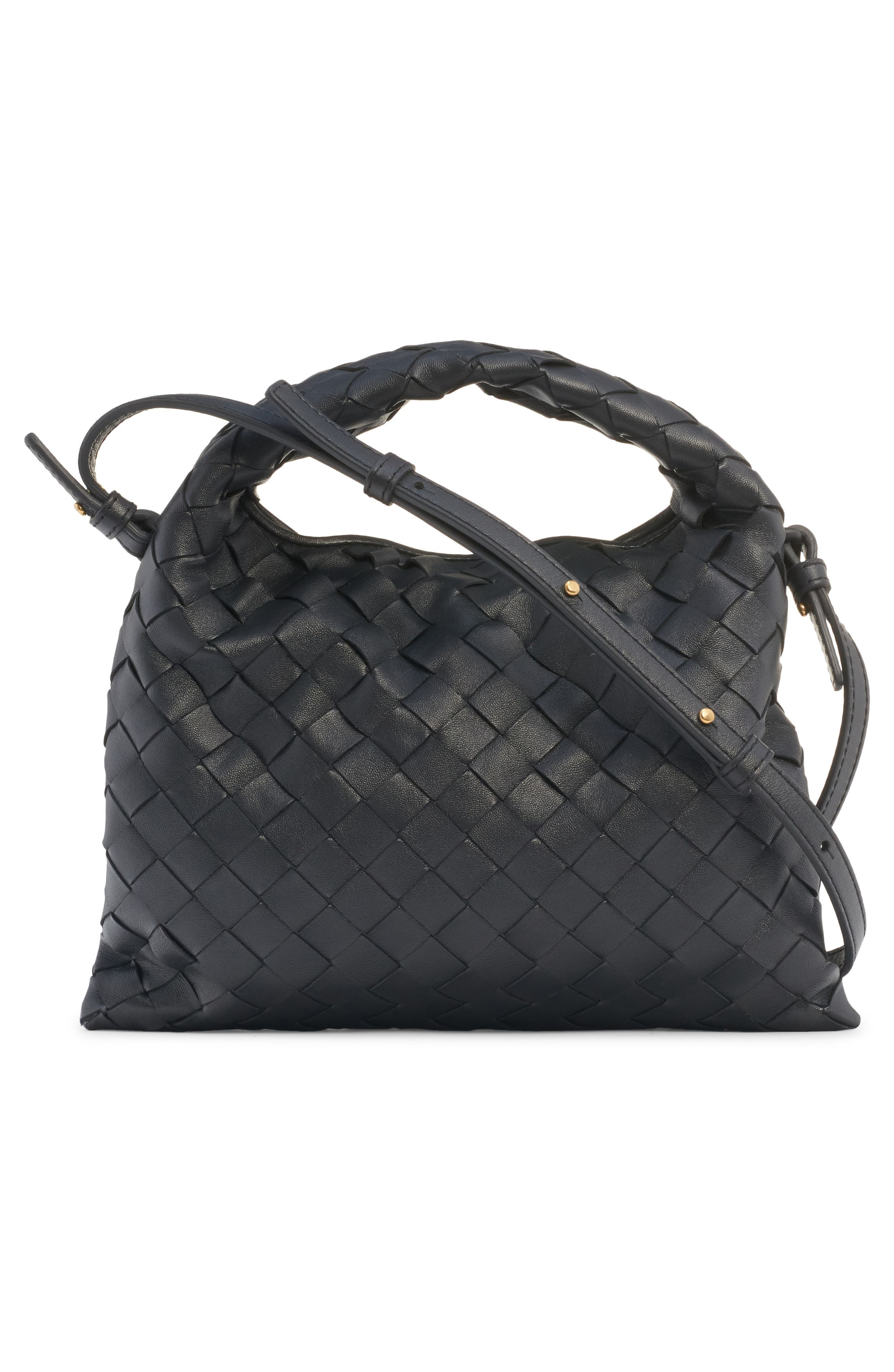Bottega Veneta Mini Hop Intrecciato Leather Hobo Bag in Shadow at Nordstrom - 4