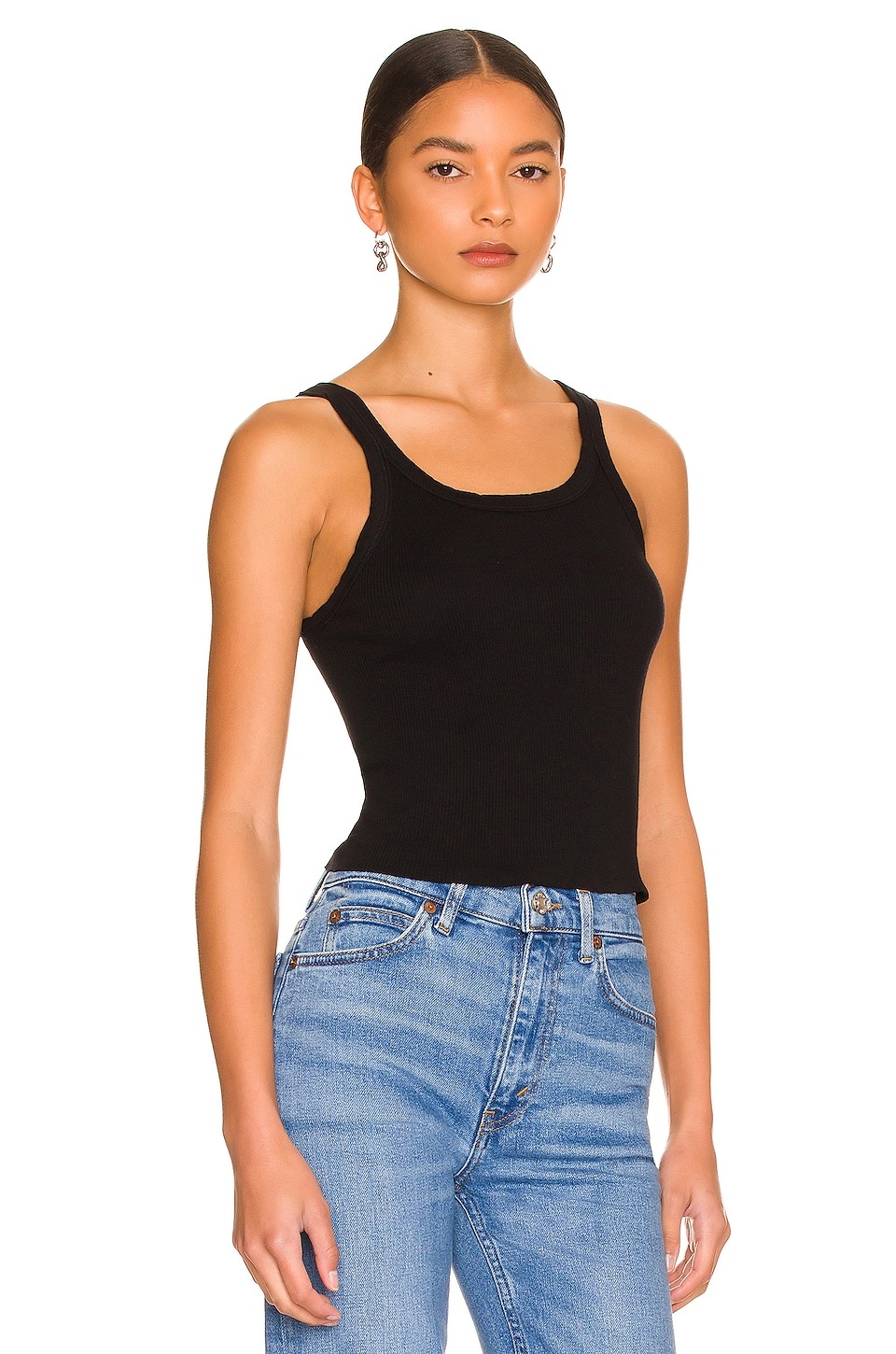 x Hanes Cropped Rib Tank - 2