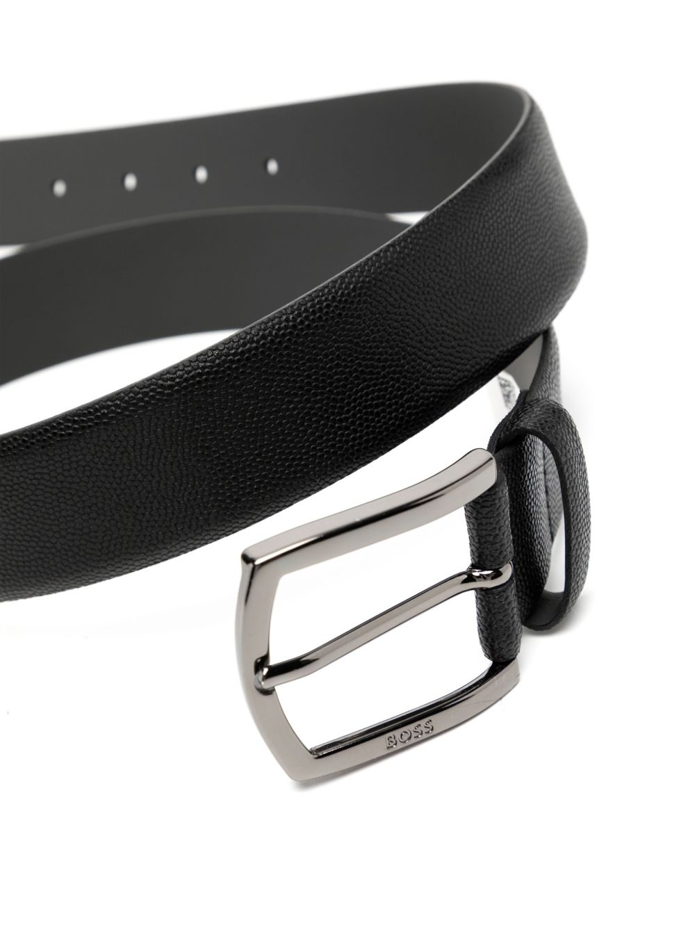 logo-plaque leather belt - 2