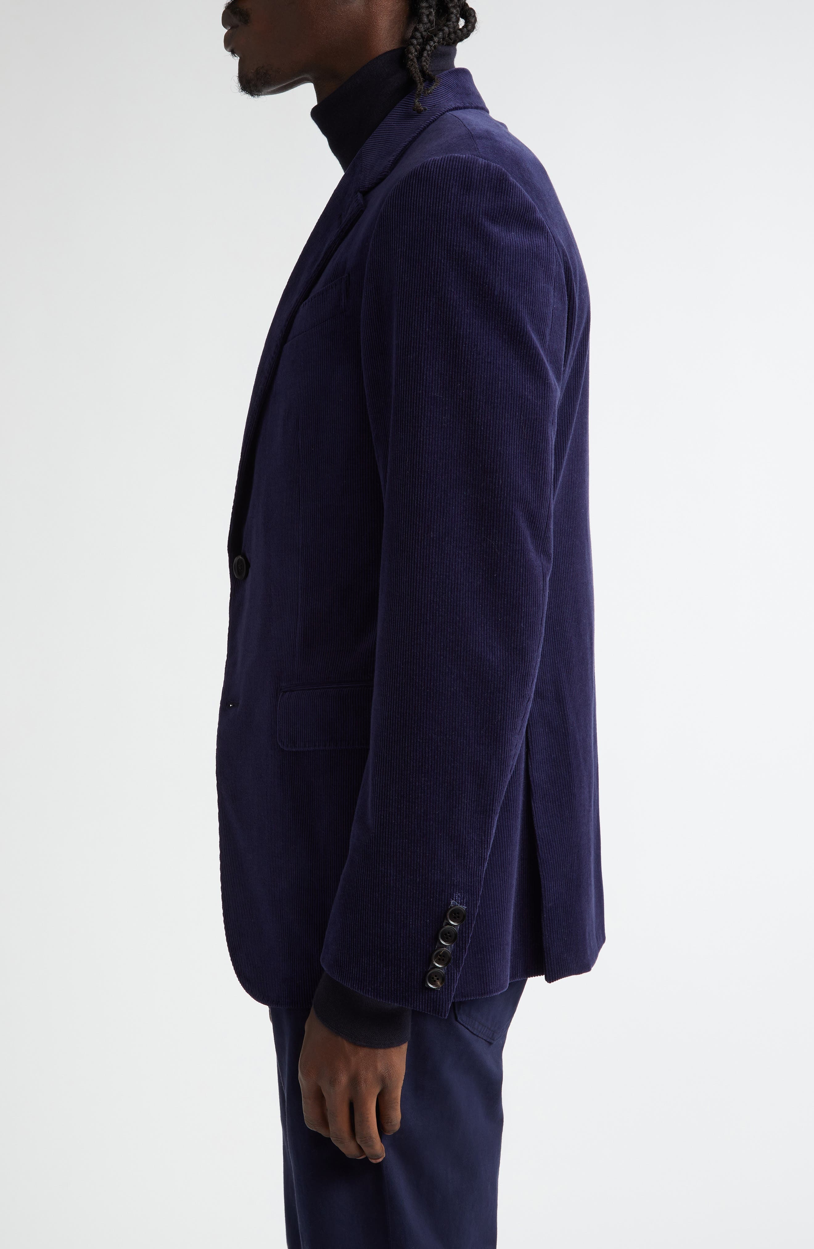 ZEGNA Cashco Stretch Cotton & Cashmere Corduroy Blazer in Navy at Nordstrom - 3