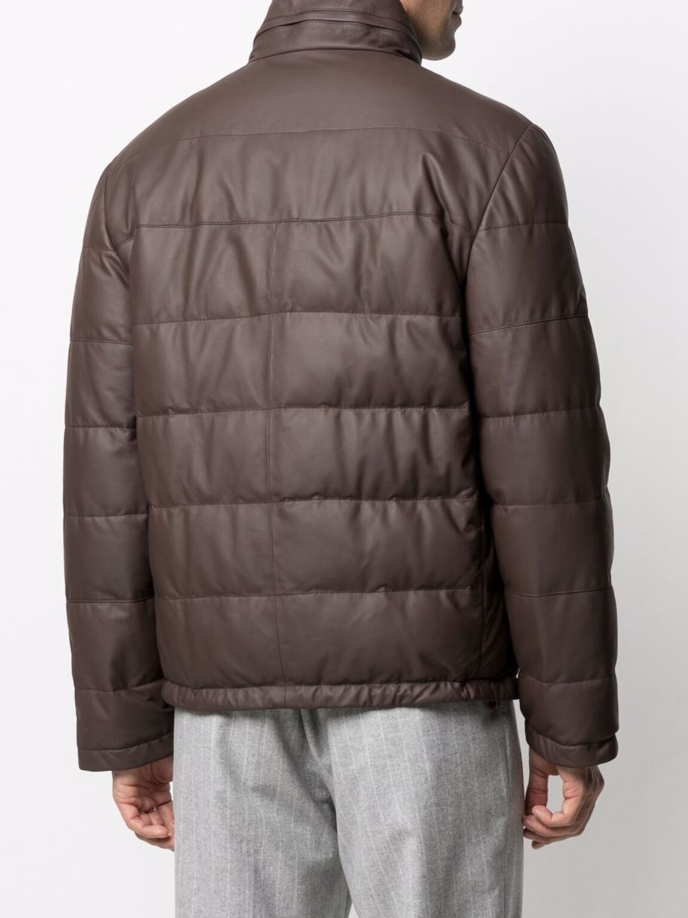 padded leather puffer jacket - 4