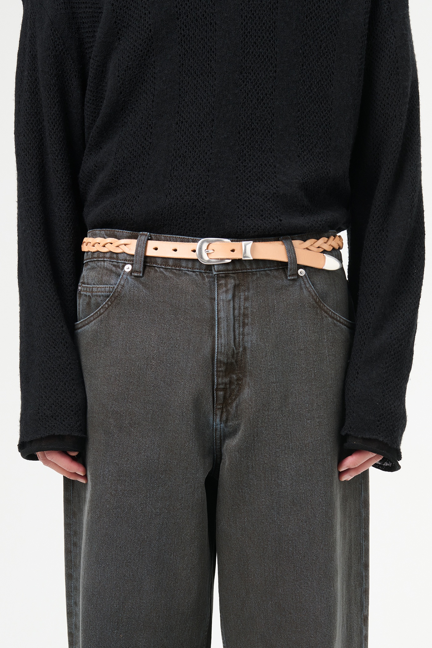 2 cm Braided Belt Naturale Leather - 3