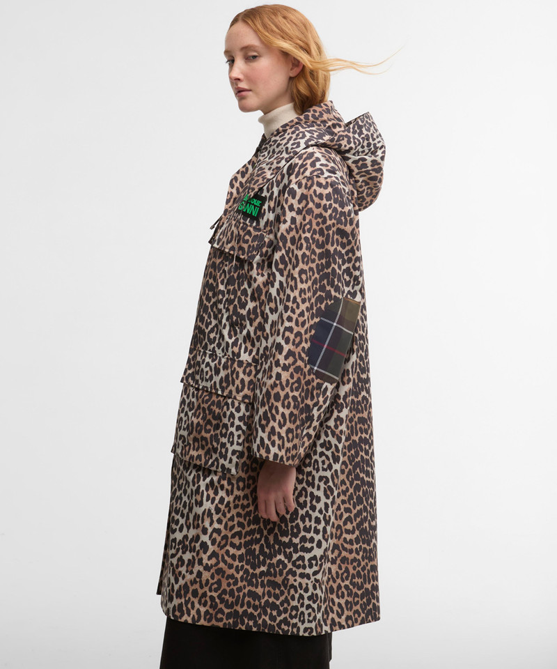 x GANNI Leopard Print Waterproof Parka Jacket 5