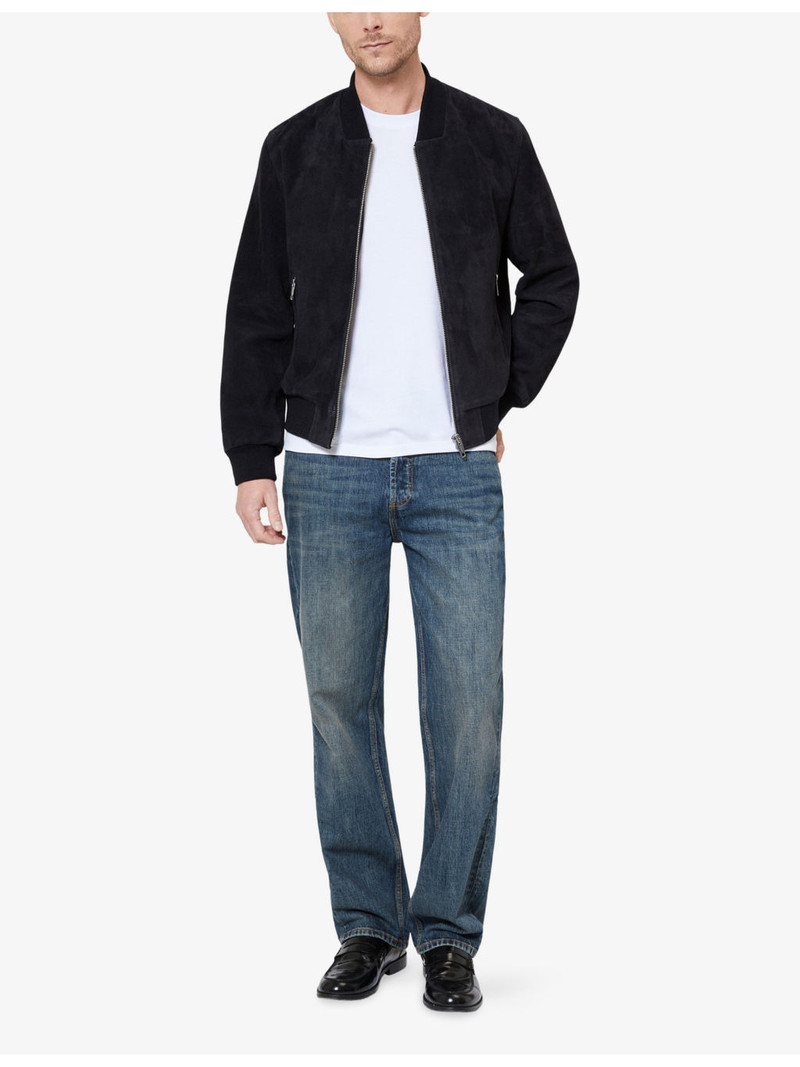 The Kooples Zipped-Pocket Suede Bomber Jacket outlook