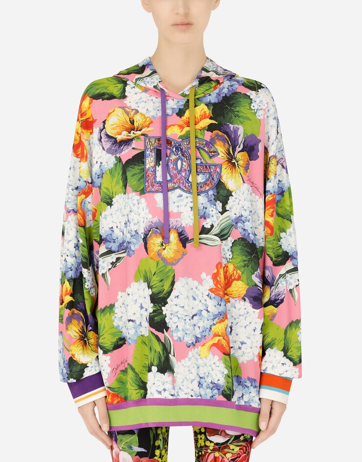 Floral-print cady hoodie - 2
