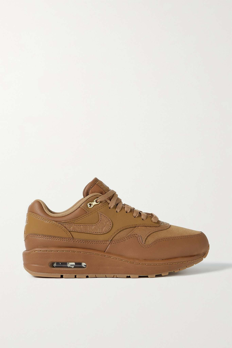 Air Max 1 suede and croc effect-trimmed leather sneakers - 1
