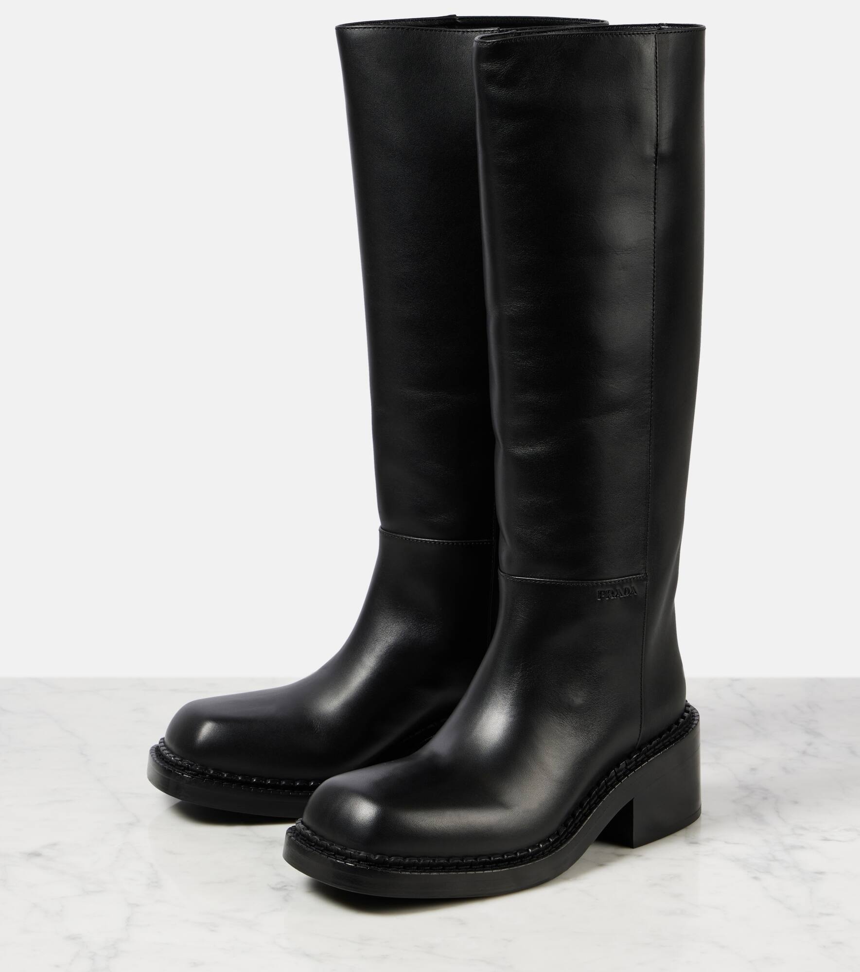 Leather knee-high boots - 4