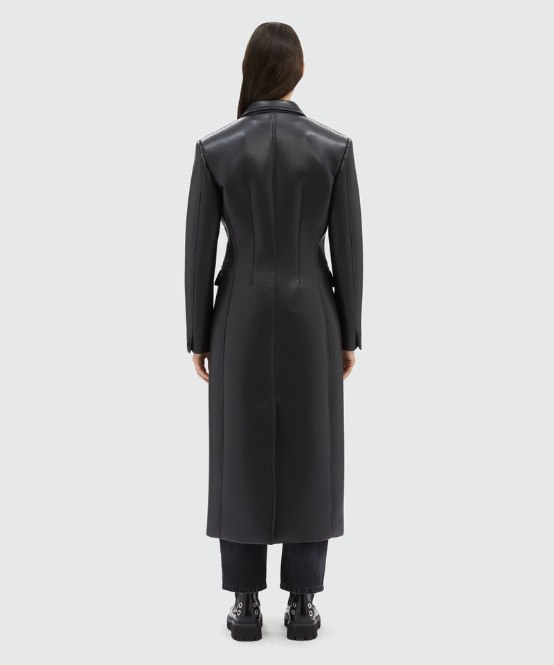 Faux-leather scuba effect  coat 3