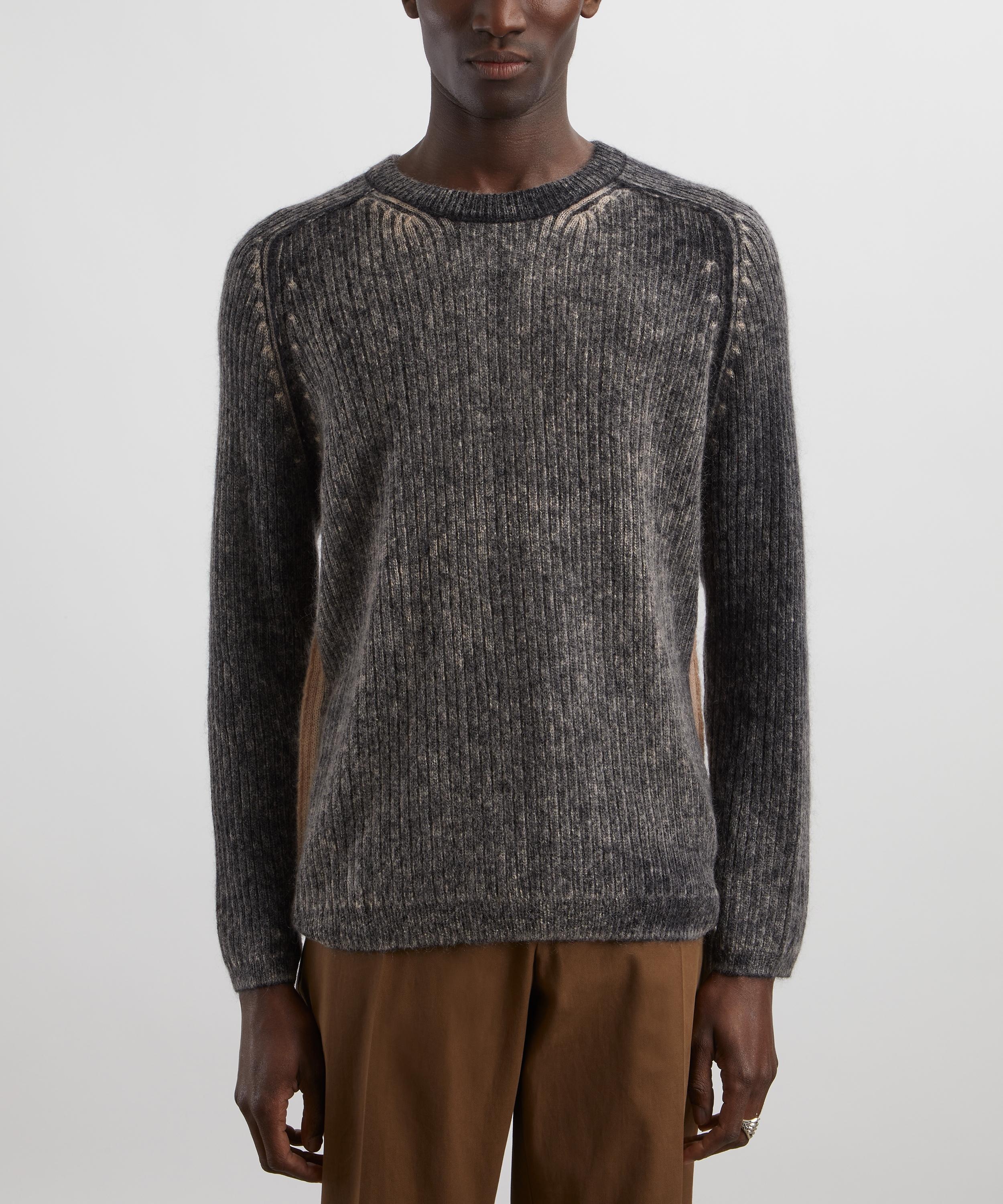 Charcoal Acid-Wash Wool-Mohair Jumper - 3