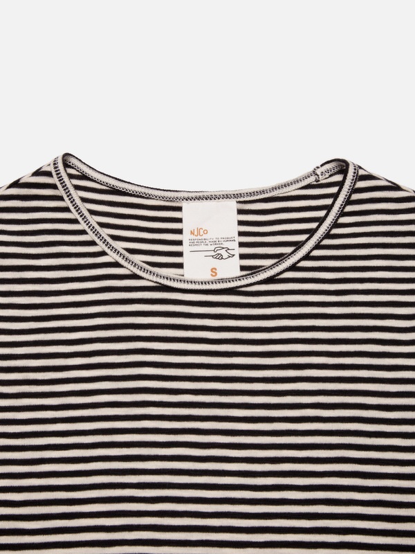 Eve Striped Slub T-Shirt Ecru/Black - 4