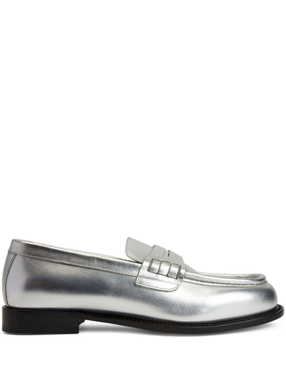 Euro metallic-effect leather loafer - 1
