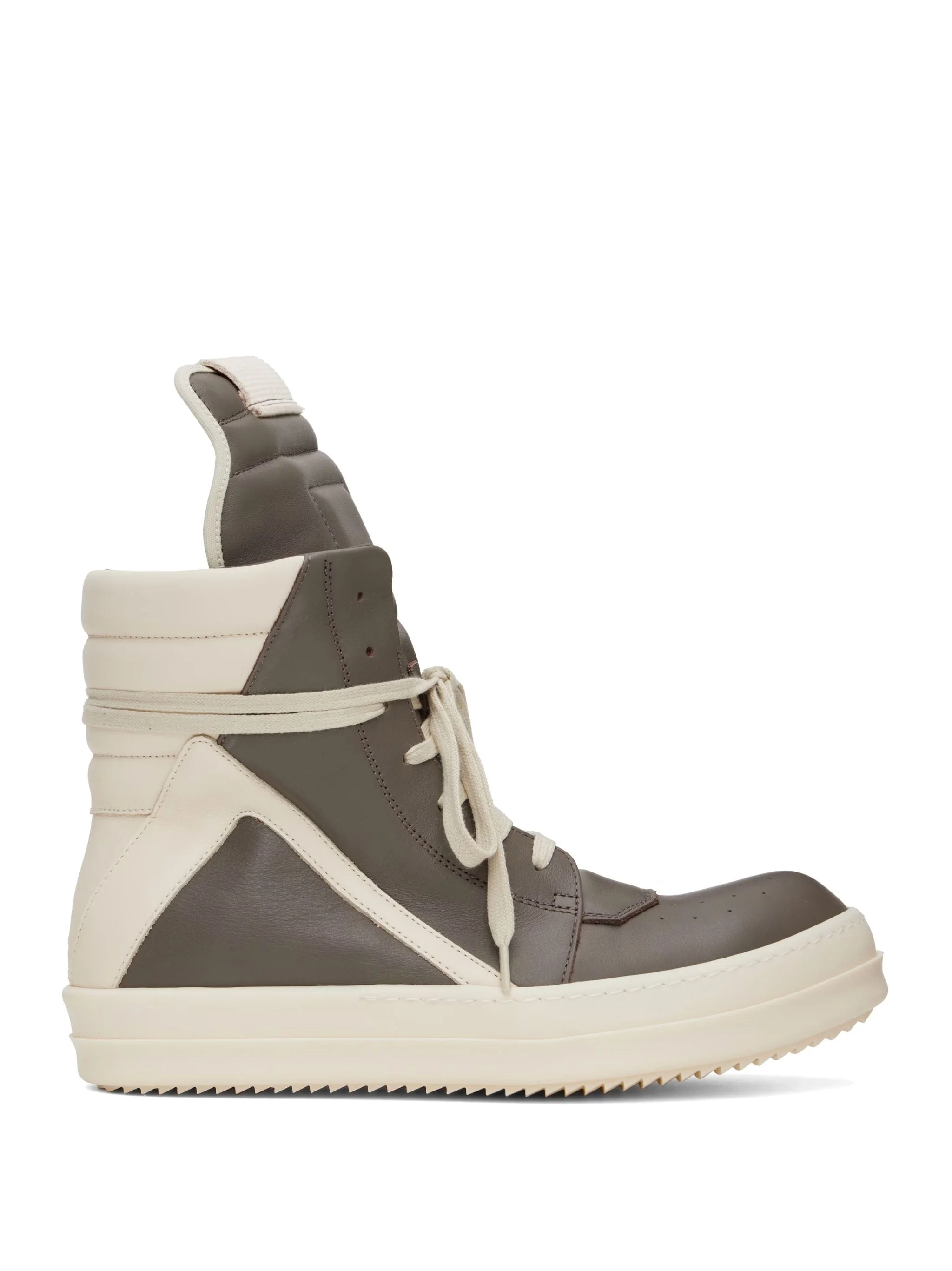 Rick Owens Men "Geobasket" Leather Sneakers - 1