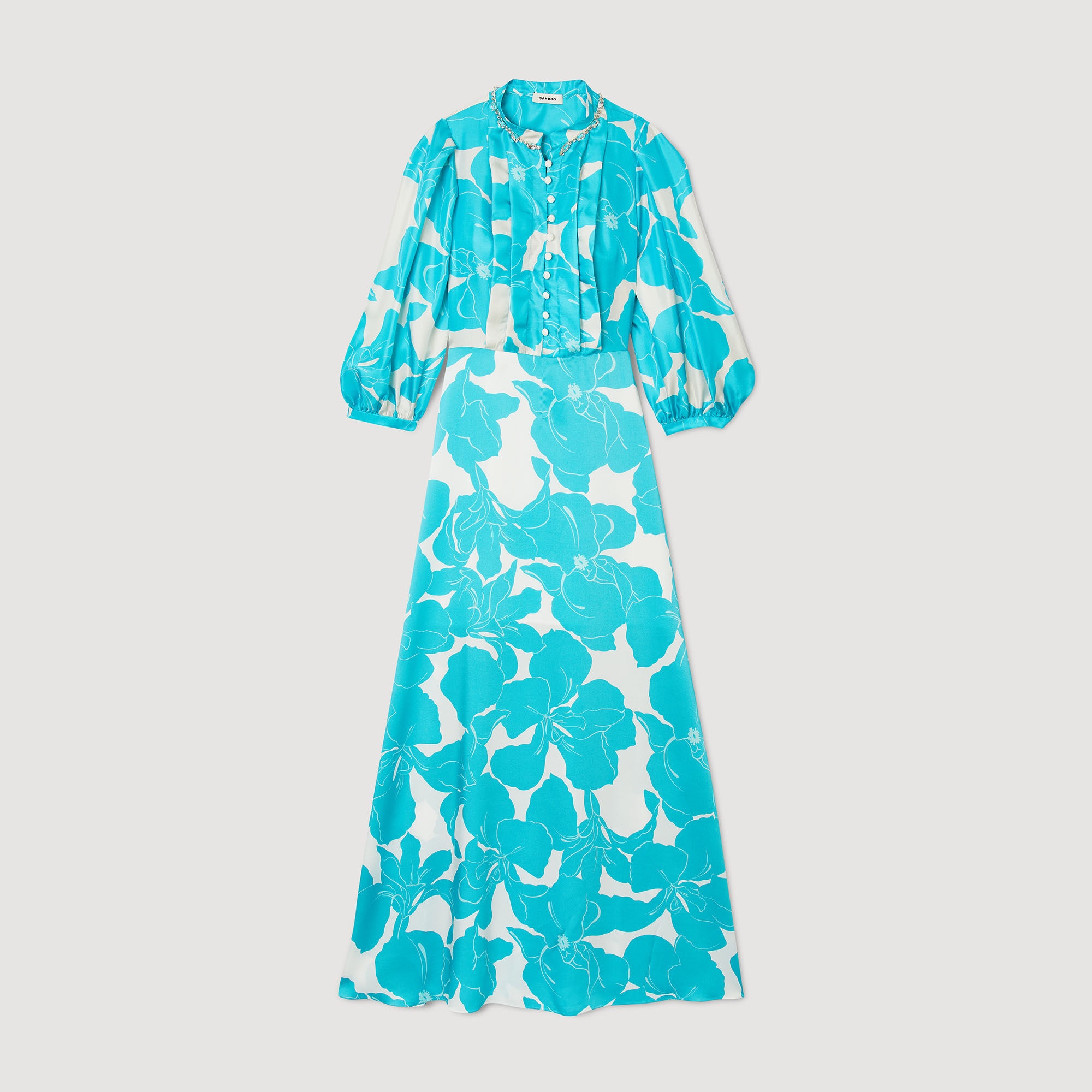 FLOATY FLORAL PRINT MAXI DRESS - 1