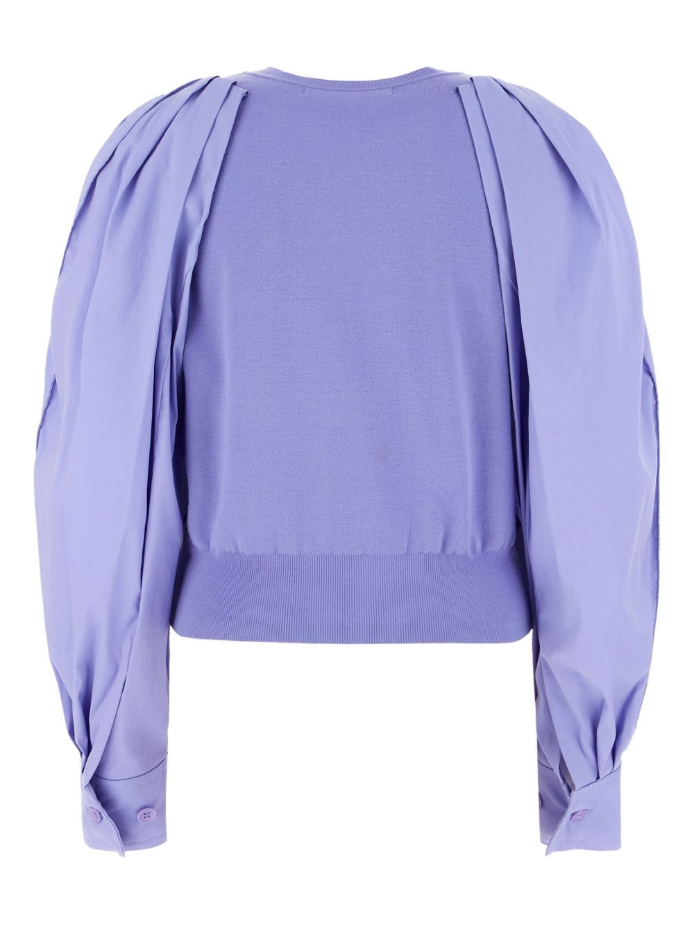 pleated-sleeve top - 2