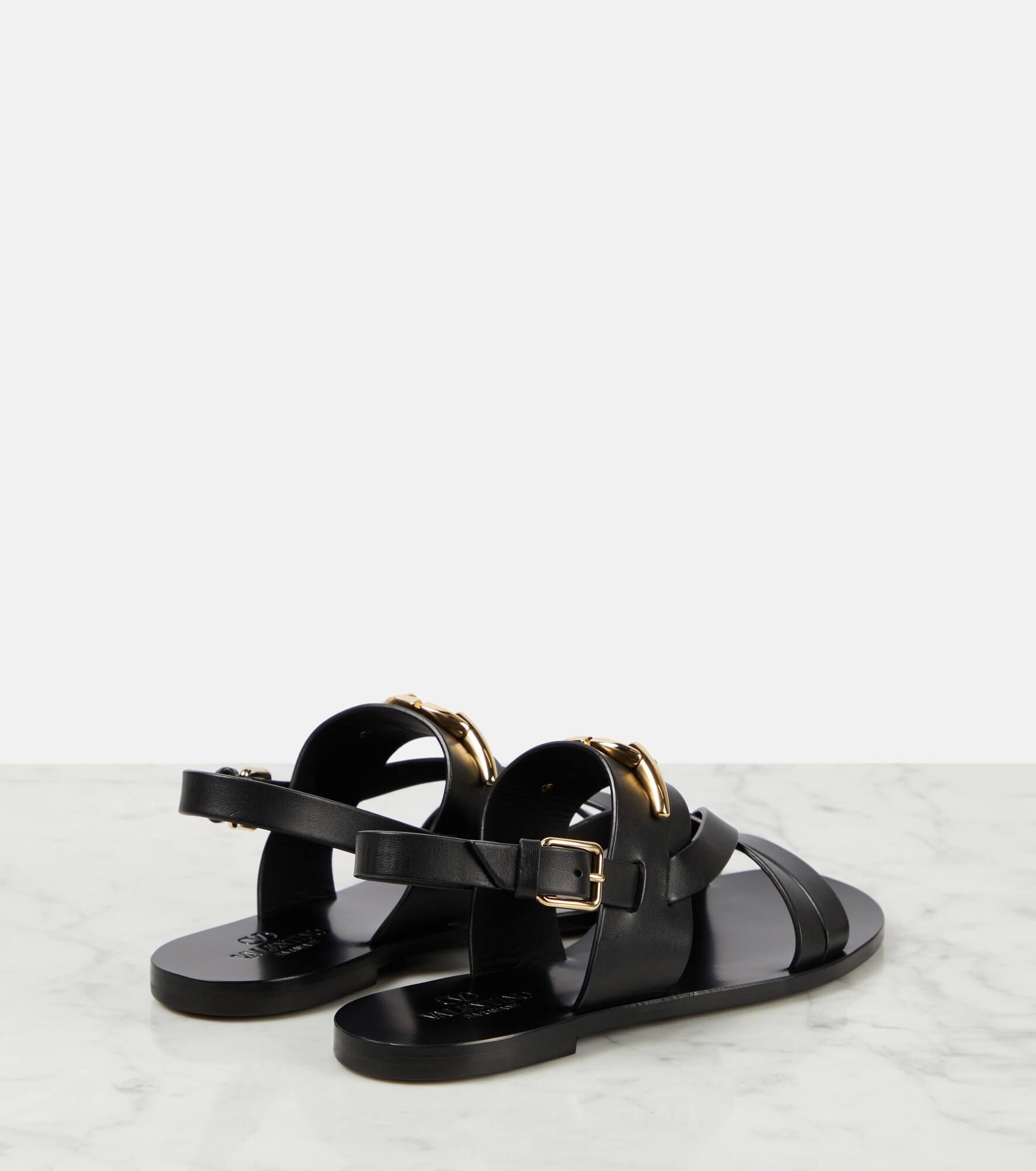 VLogo Signature leather sandals - 3