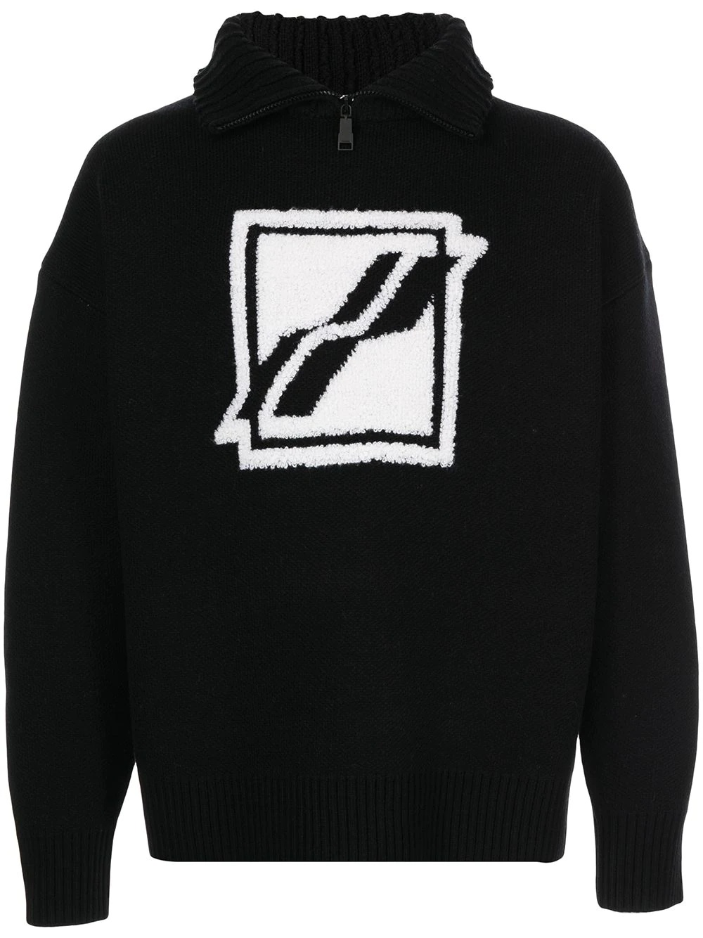 logo-intarsia roll-neck jumper - 1