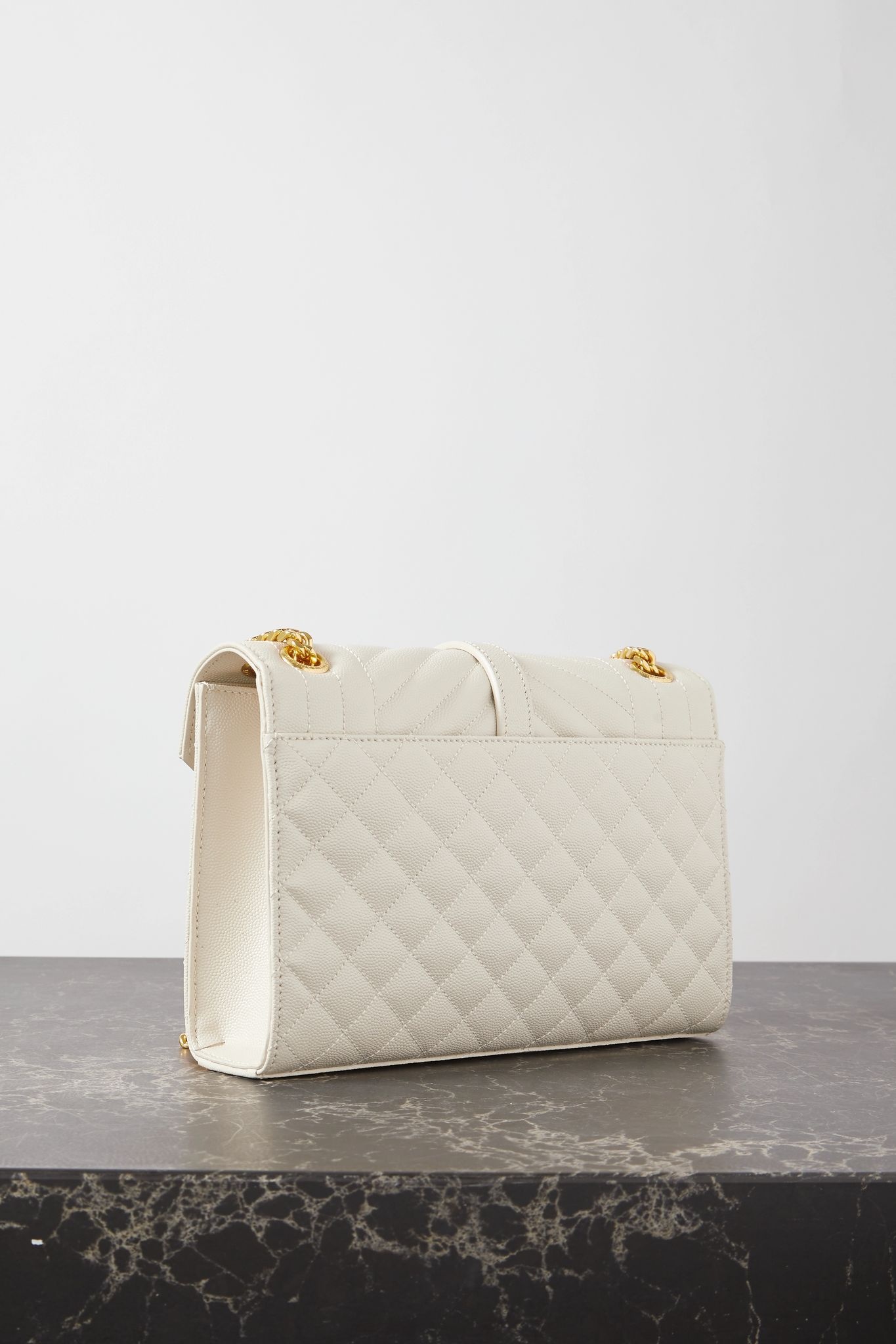 Envelope medium quilted textured-leather shoulder bag - 3