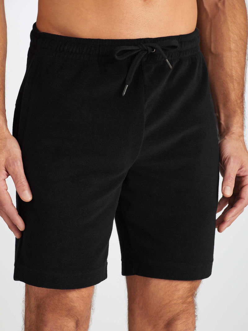 Men's Towelling Shorts Isaac Terry Cotton Black - 5