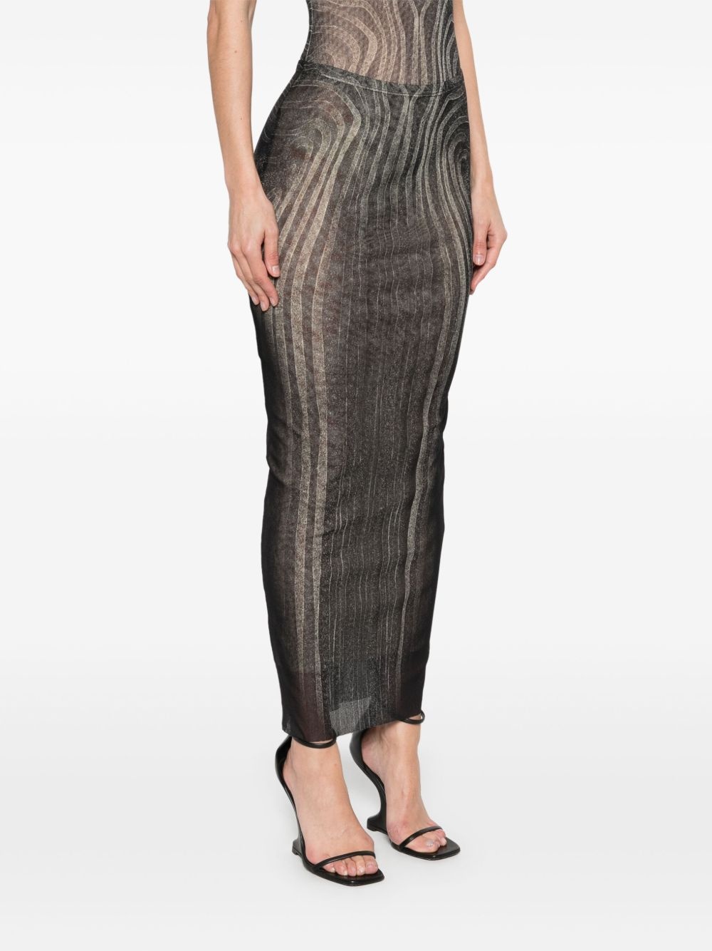 Spiral mesh maxi skirt - 3