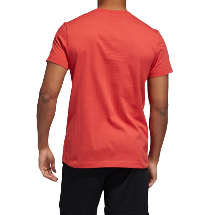 adidas Basketball Sports Round Neck Short Sleeve Red FT8837 - 4