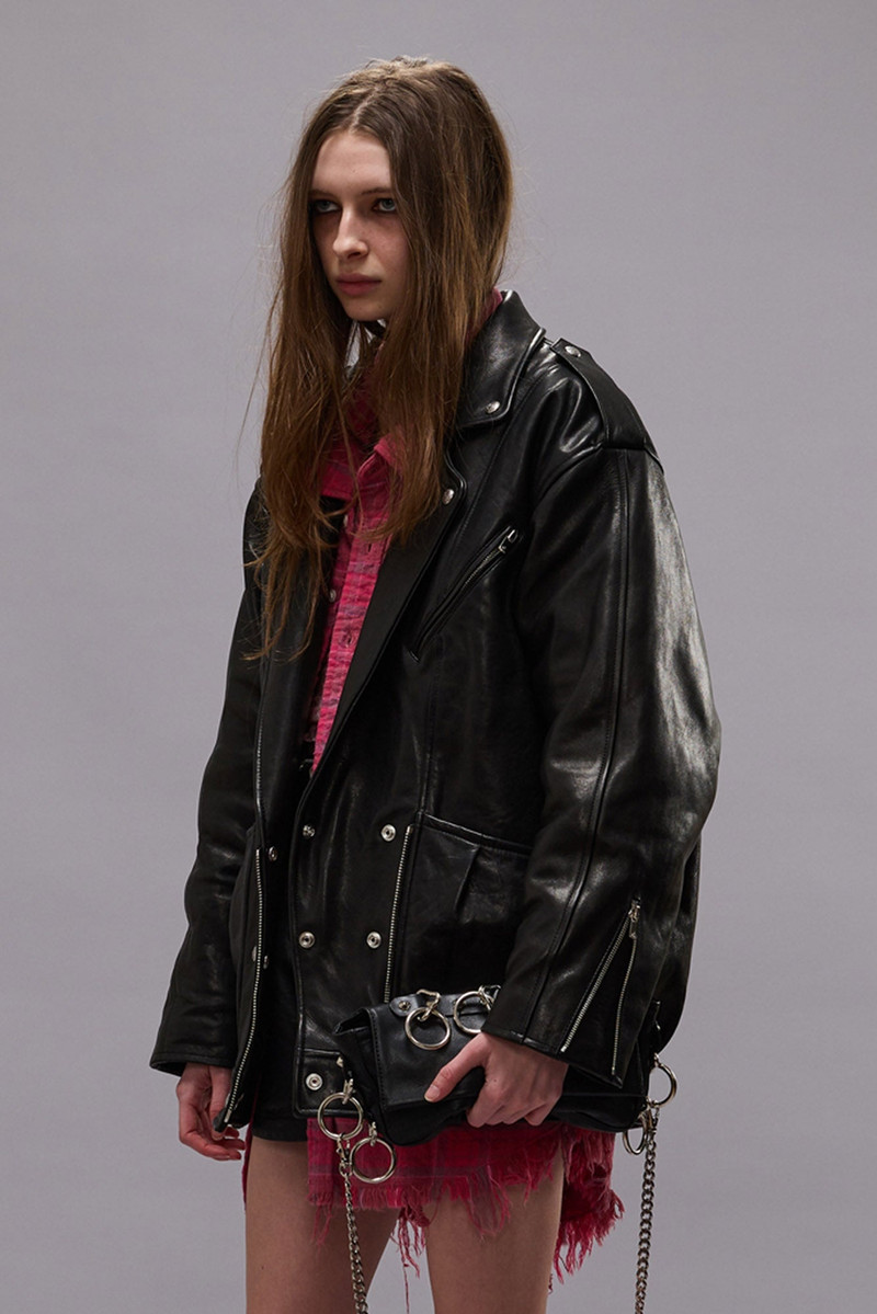 R13 ELONGATED MOTORCYCLE JACKET - BLACK -R13 outlook
