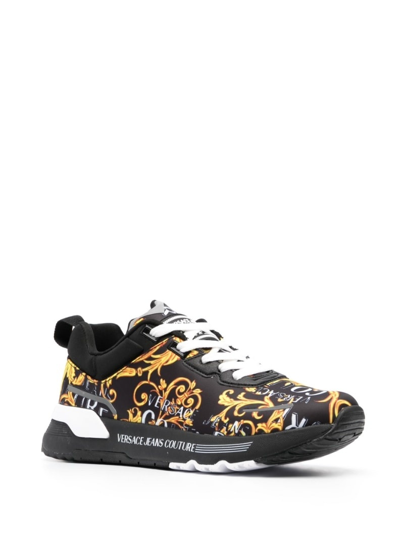 VERSACE JEANS COUTURE Barocco-print lace-up sneakers outlook
