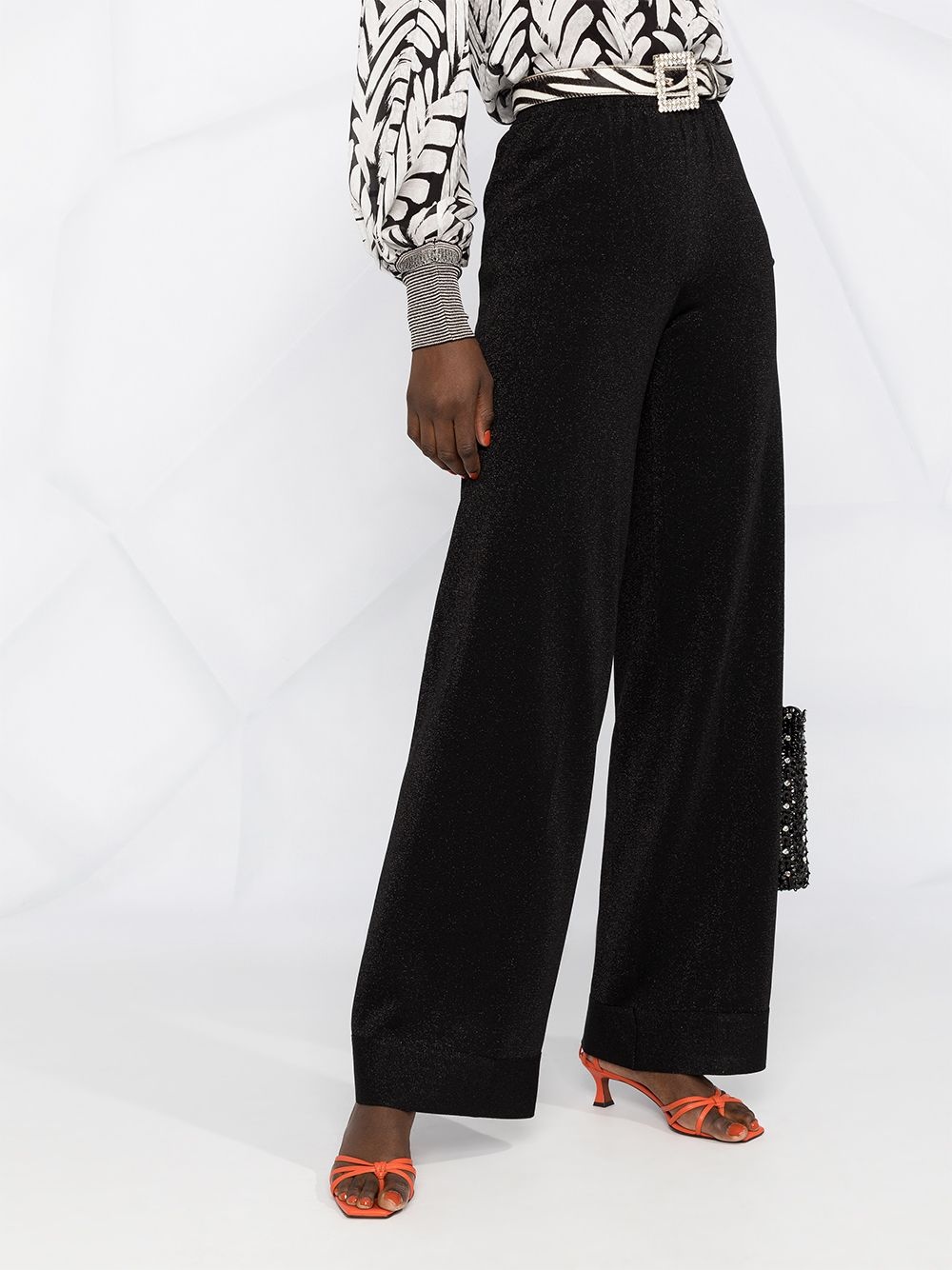 high-rise wide-leg knit trousers - 5