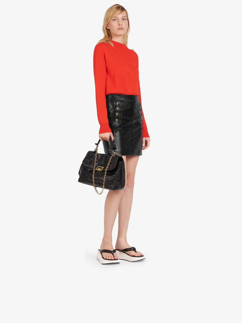 Givenchy Mini skirt in vintage leather with 4G buttons outlook