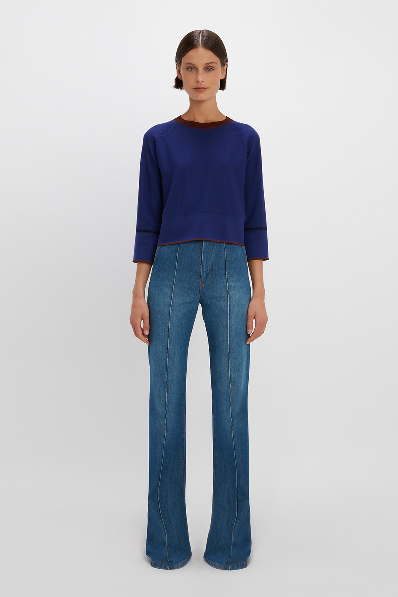 Victoria Beckham Raglan Sleeve Jumper in Electric Purple outlook
