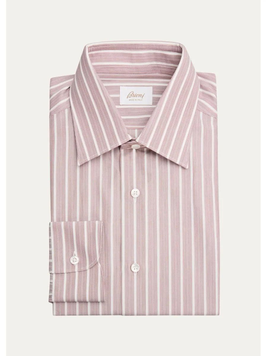 Men's Striped Cotton Dress Shirt - 1