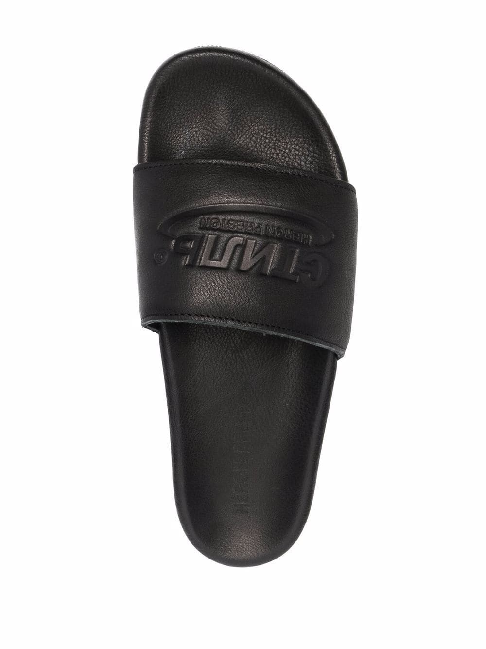 logo-debossed open-toe slides - 7
