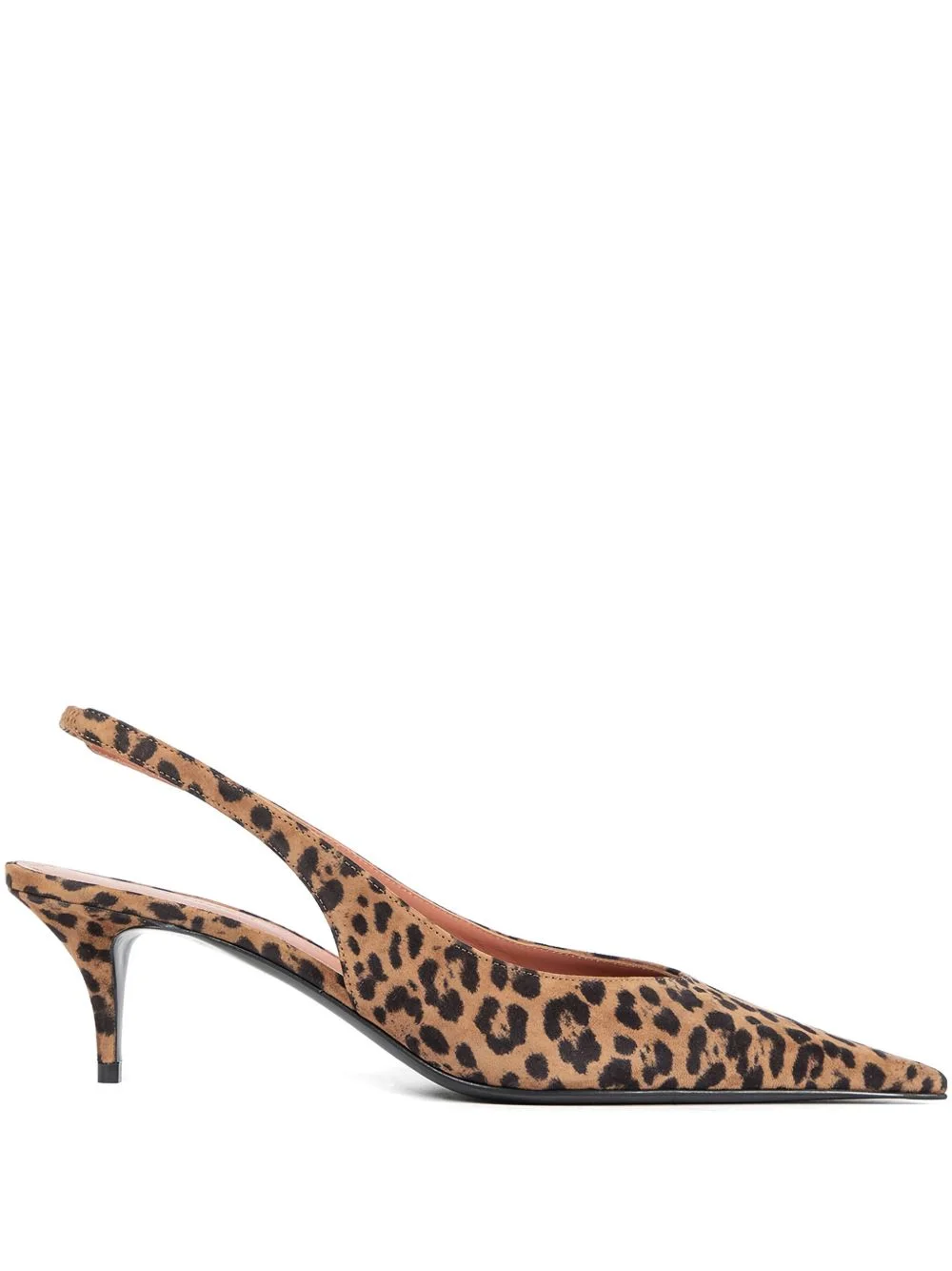 leopard printed slingback pumps - 1